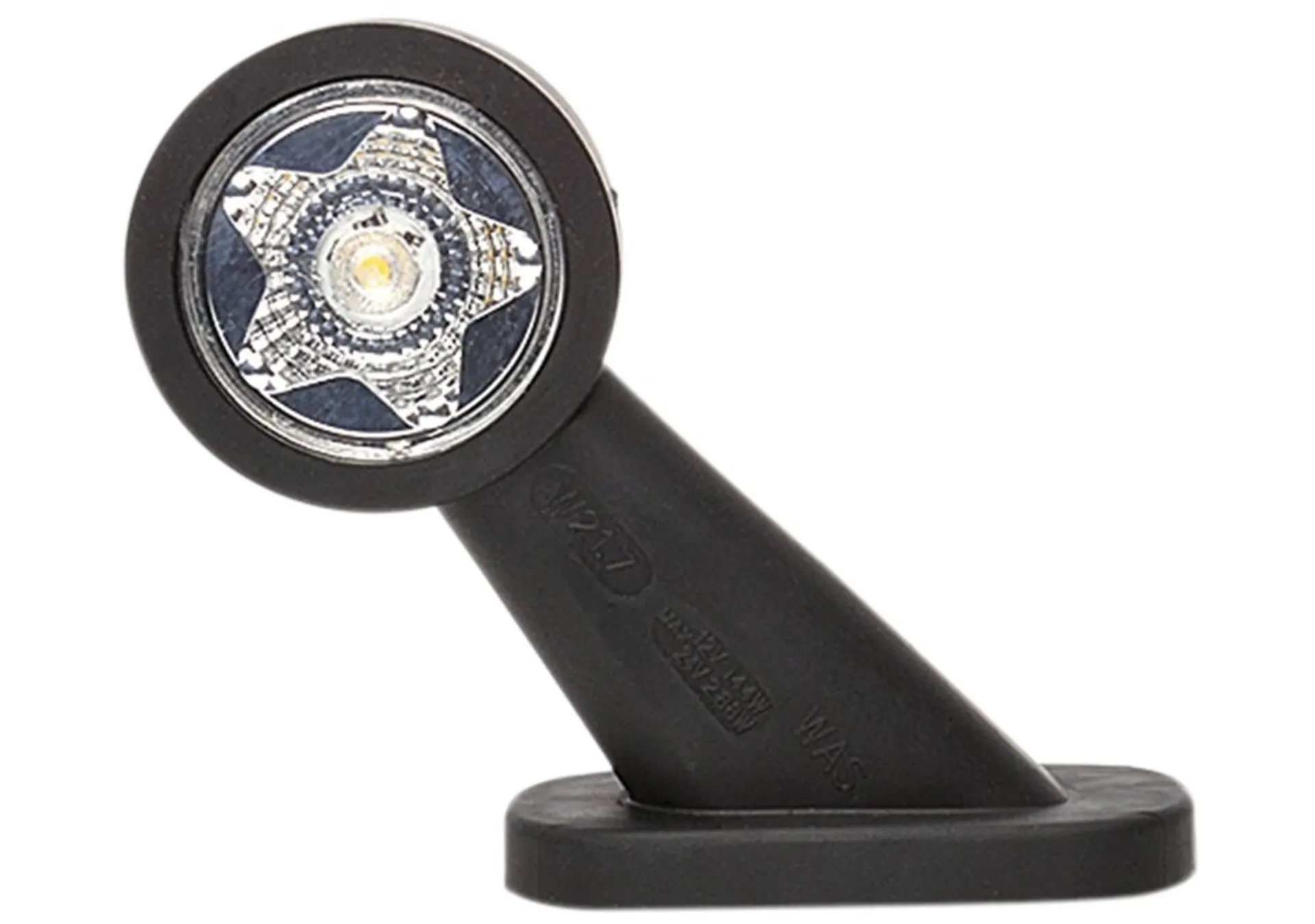 WAS - LED-Umrissleuchte STAR 12/24 V rechts 134.5 x 108 mm, Halterung 45°, IP68 WAS - LED-Umrissleuchte STAR 12/24 V rechts 134.5 x 108 mm, Halterung 45°, IP68