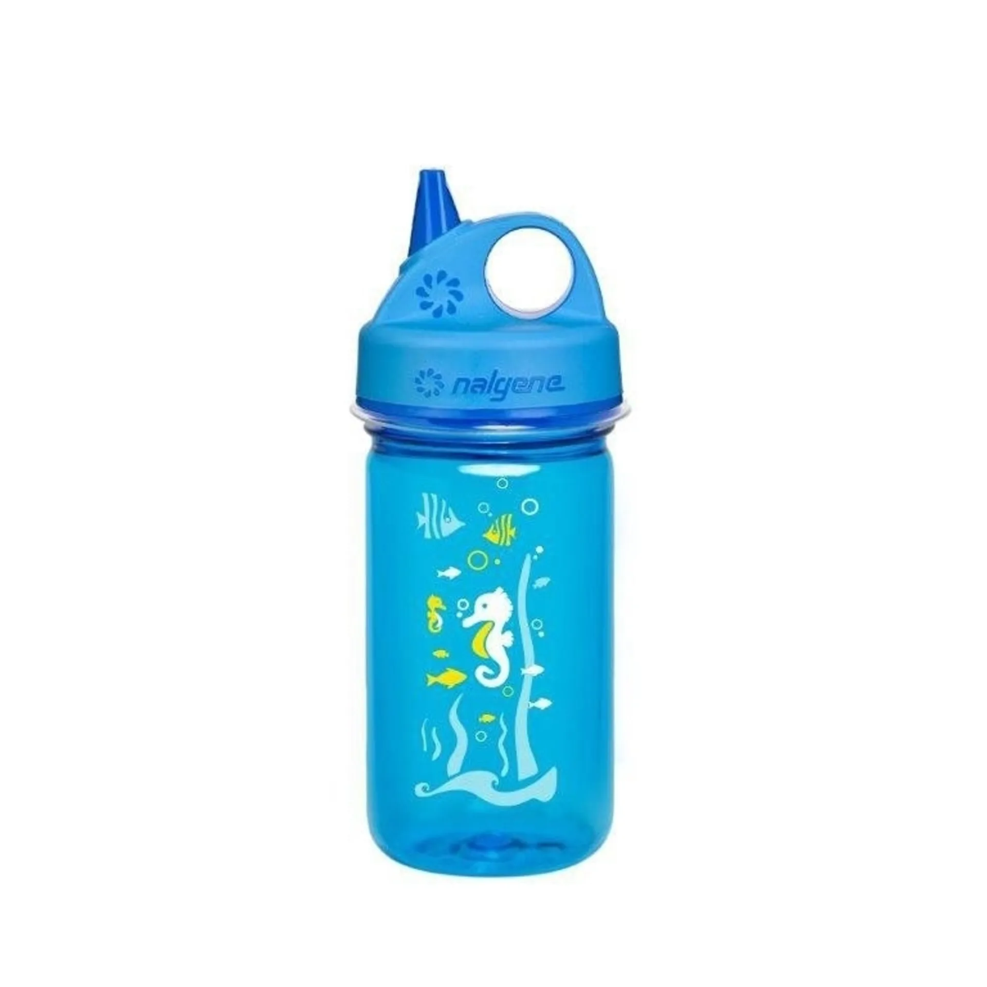 Grip-n-Gulp Blue w/Seahorse Art Nalgene Trinkflasche Kids