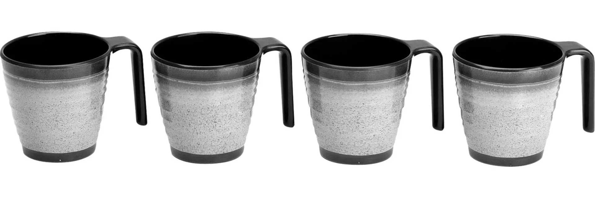 Flamefield Granite Melamin Geschirr-Set 12-tlg. Grau/Schwarz