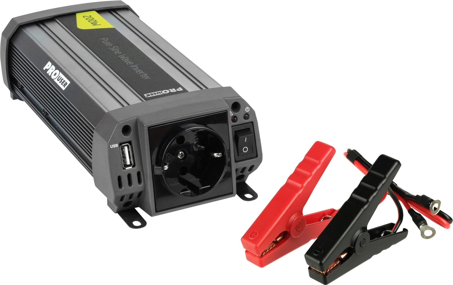 ProUser Onduleur onde sinusoïdale pure avec chargeur USB 12 V vers 230 V 20 A 200 W