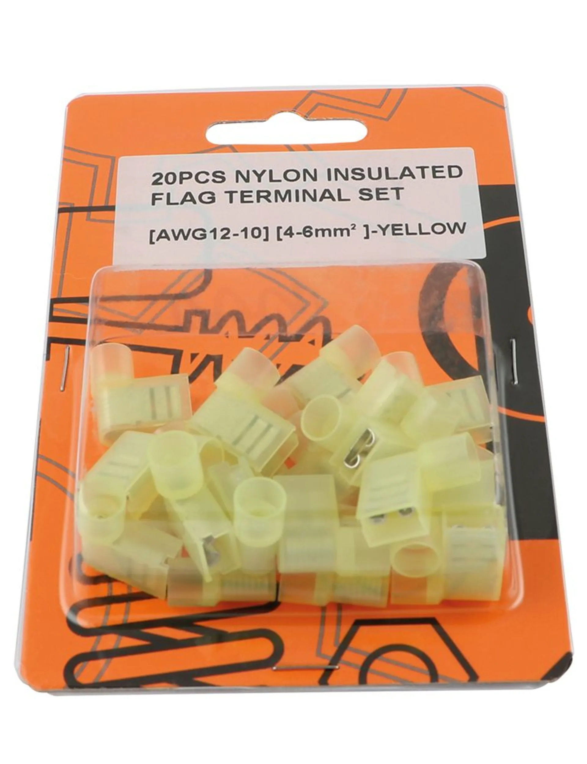 20 cosses drapeau isolées jaunes 6.0mm2