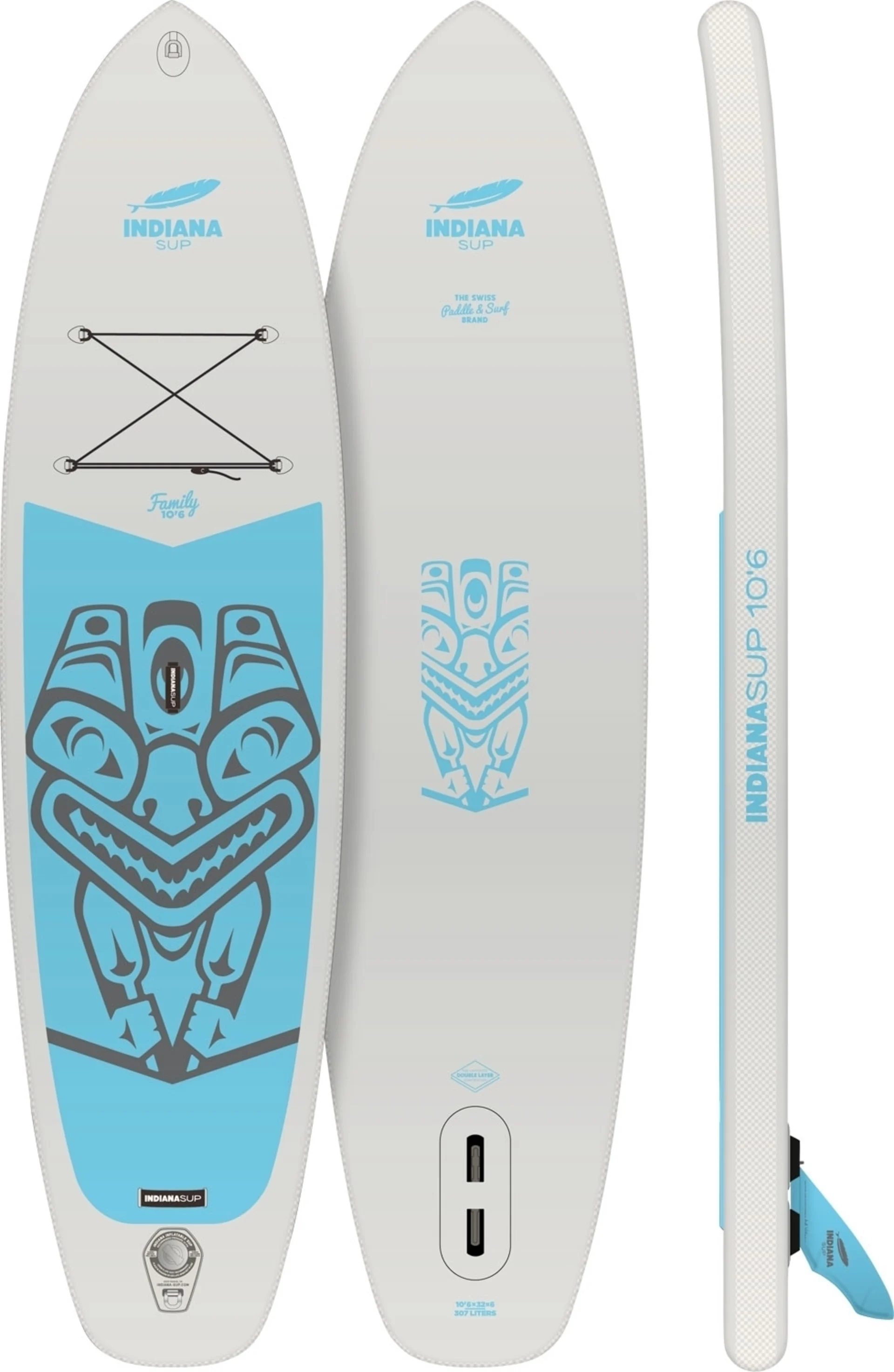 Planche de stand up paddle Indiana 11'6 Family Pack, avec pagaie et pompe à air, gris Planche de stand up paddle Indiana 11'6 Family Pack, avec pagaie et pompe à air, gris