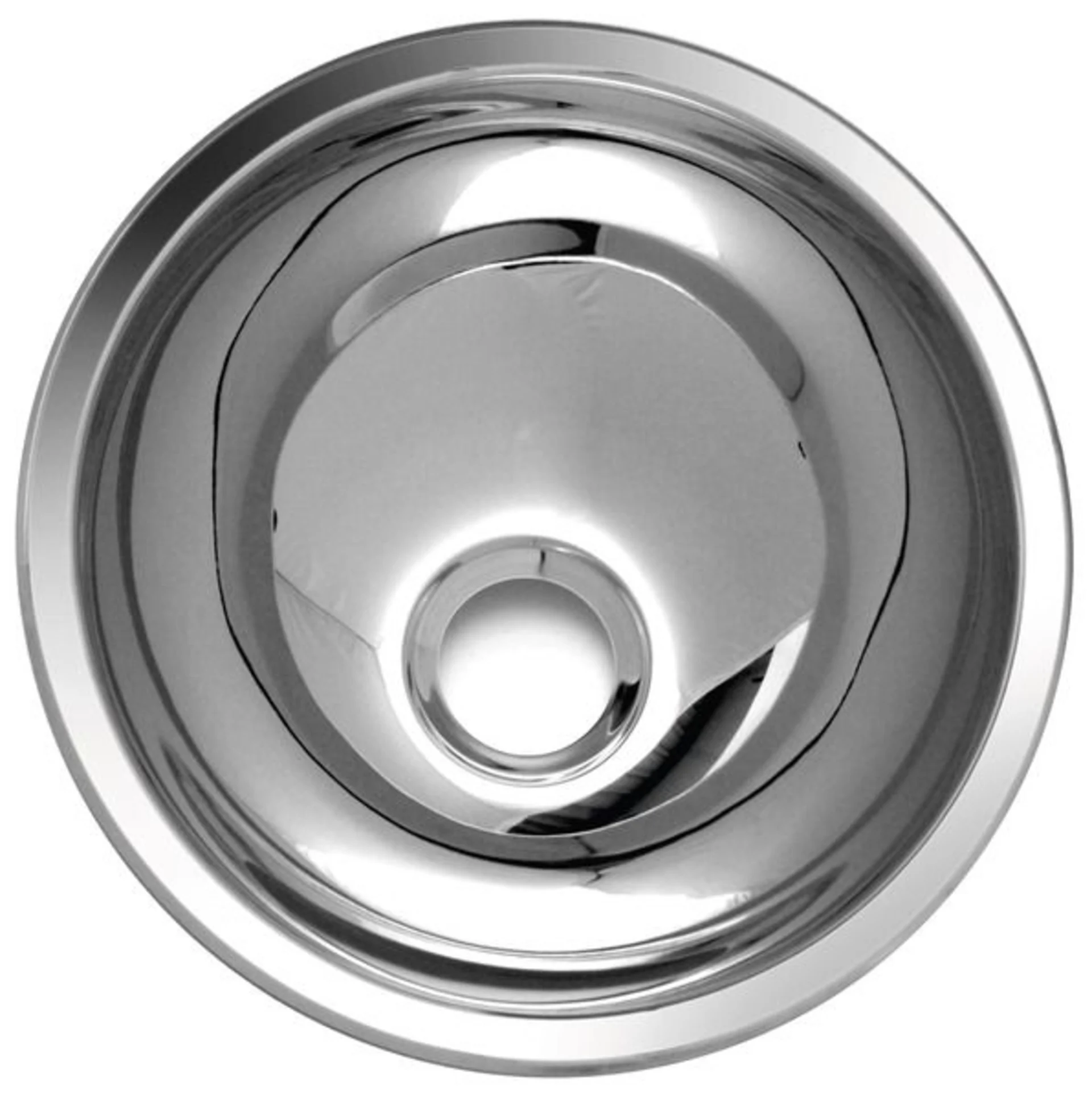 Lavabo rond en acier inoxydable avec surface polie
