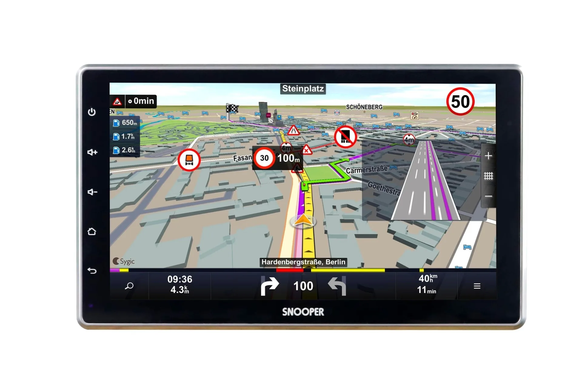 Système de navigation multimédia Snooper SMH 10,1 pouces DAB+ à installation fixe