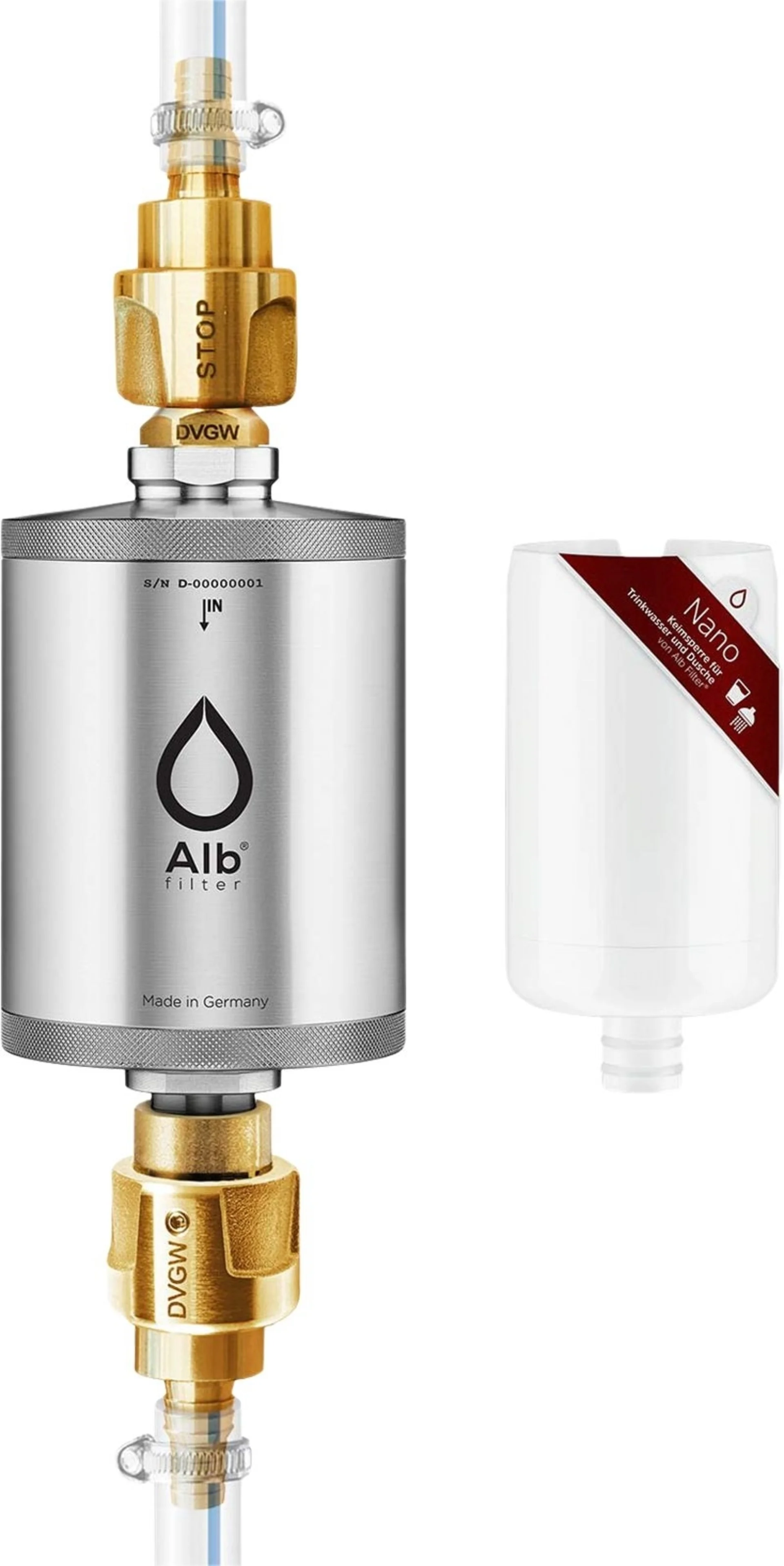 Alb Filter® TRAVEL Nano Trinkwasserfilter - Keimsperre für den Festeinbau Edelstahl Natur Alb Filter® TRAVEL Nano Trinkwasserfilter - Keimsperre für den Festeinbau Edelstahl Natur