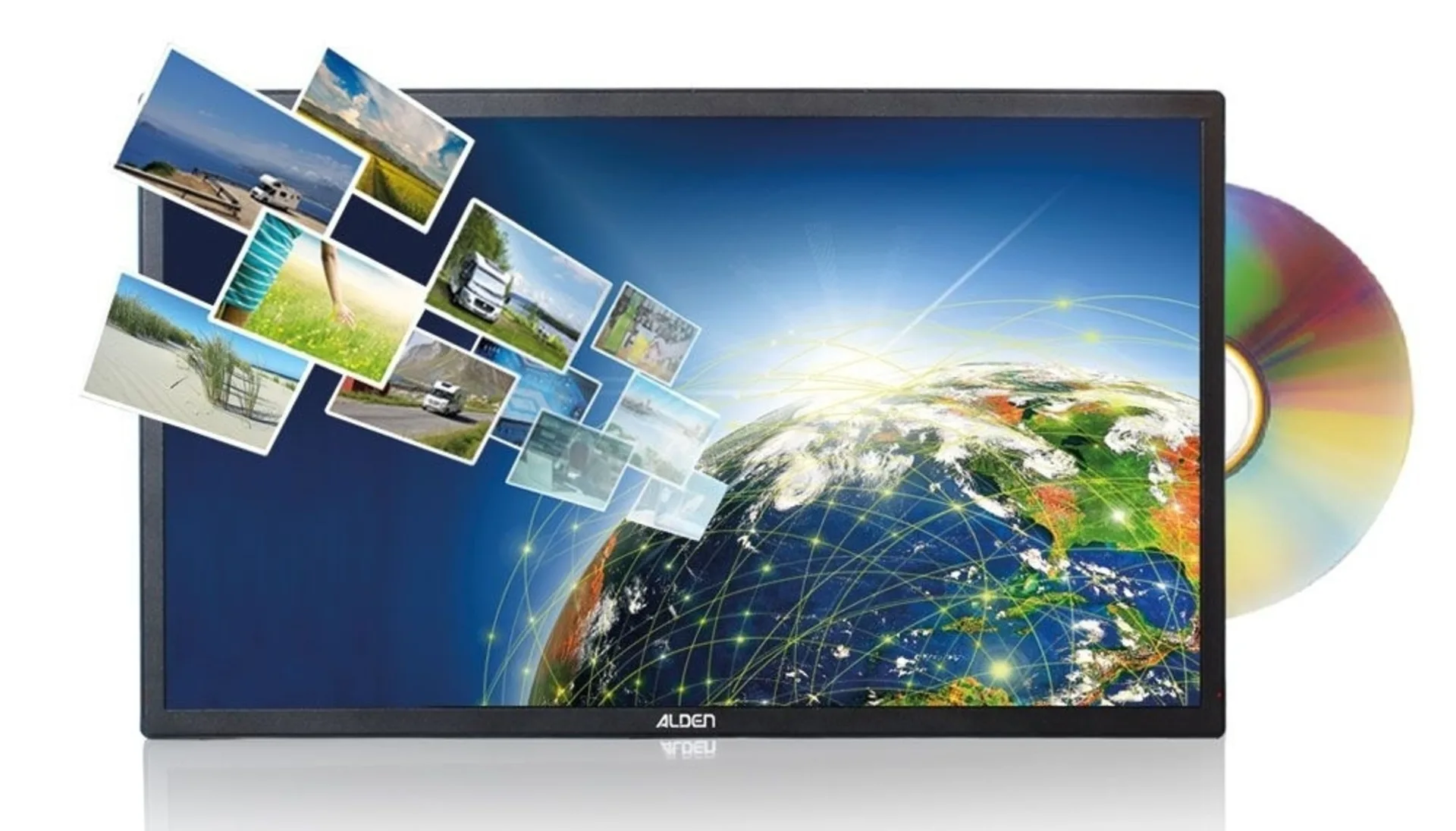 Alden AS2 80 HD Platinium Satellitenanlage inkl. A.I.O. EVO HD 24" TV mit integrierter Antennensteuerung