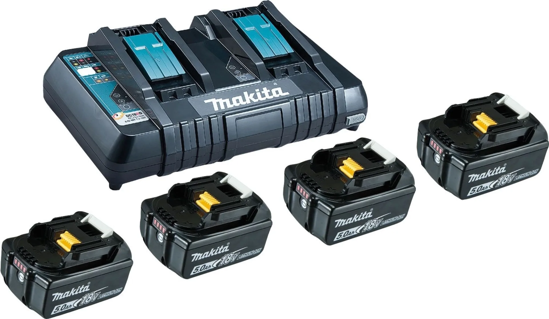 Makita LXT Power Source-Kit Li 18 V / 5 Ah 4 Akkus