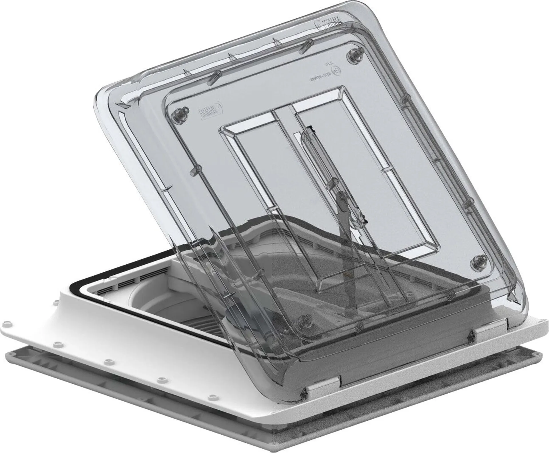 Fiamma Turbo Vent Premium Dachhaube mit Ventilator 40 x 40 cm crystal