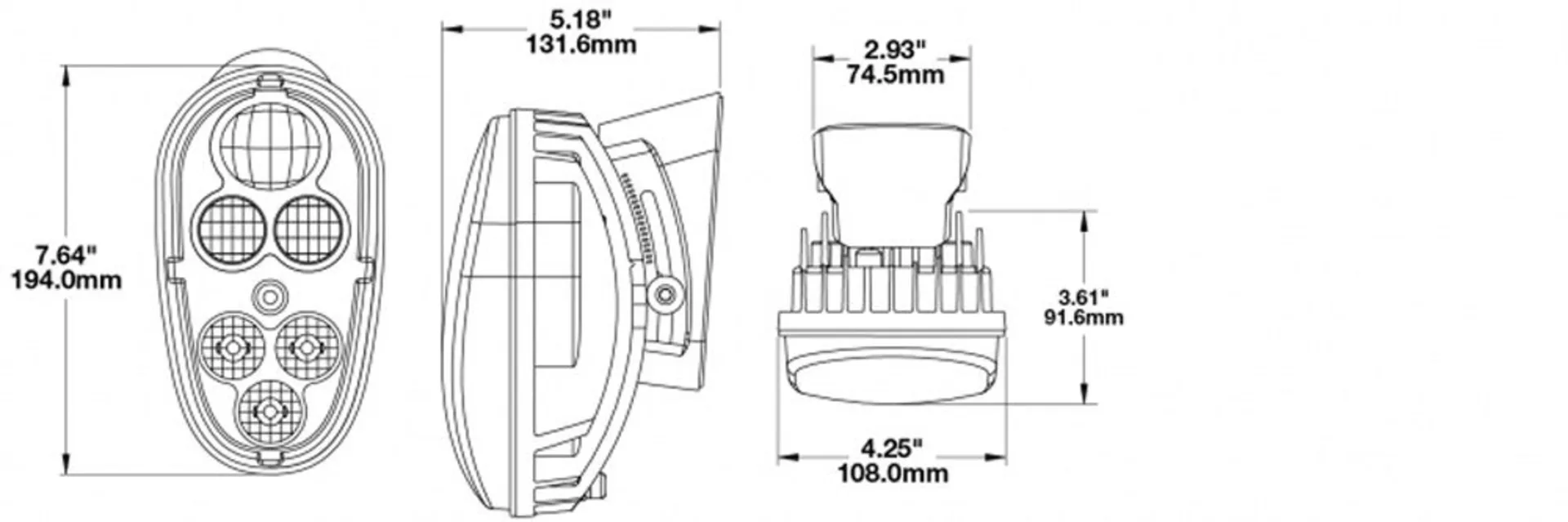 JW Speaker 515 Phares de croisement à LED 4x8