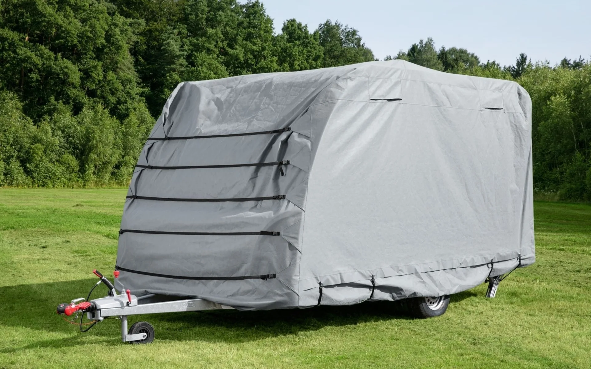 Housse de protection pour caravane Berger avec matériel de haubanage 7,1 x 2,5 x 2,2 m