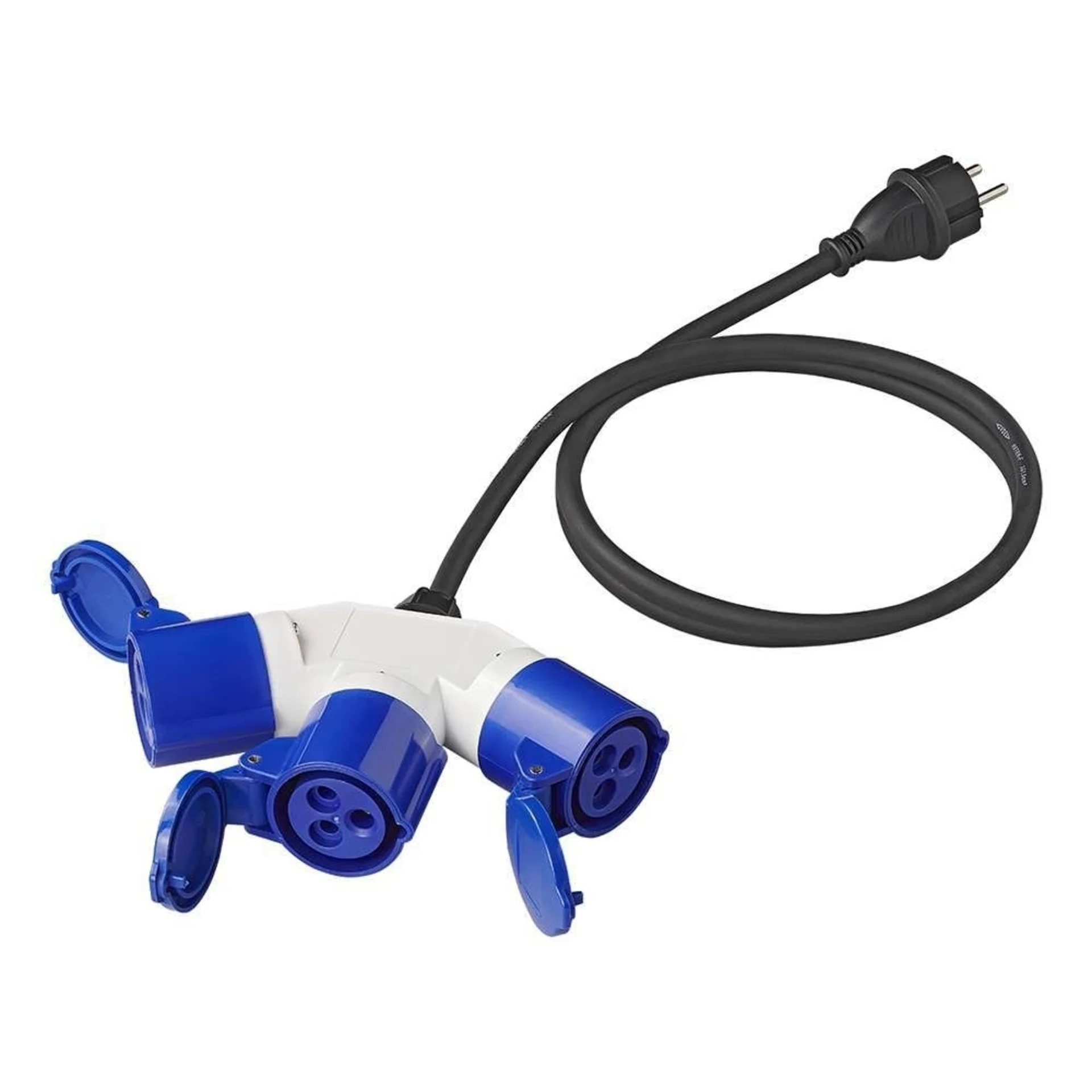 PAT Adapterkabel 150 cm 3 x 2,5 mm² von Schuko Stecker nach 3 x CEE