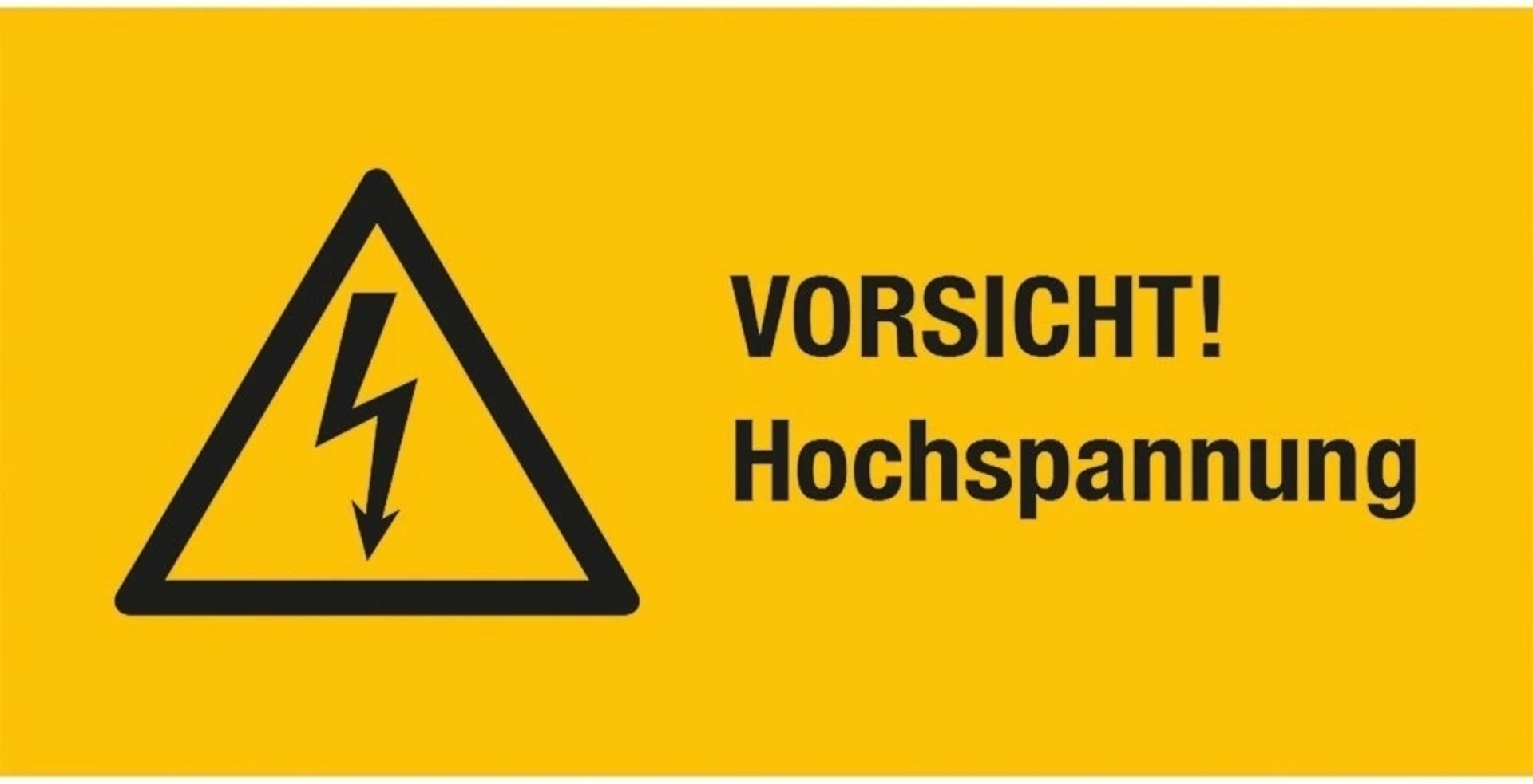 Warnschild VORSICHT! Hochspannung 52 x 26 mm, 12 Stk. selbstklebende Sicherheits-Kennzeichnung