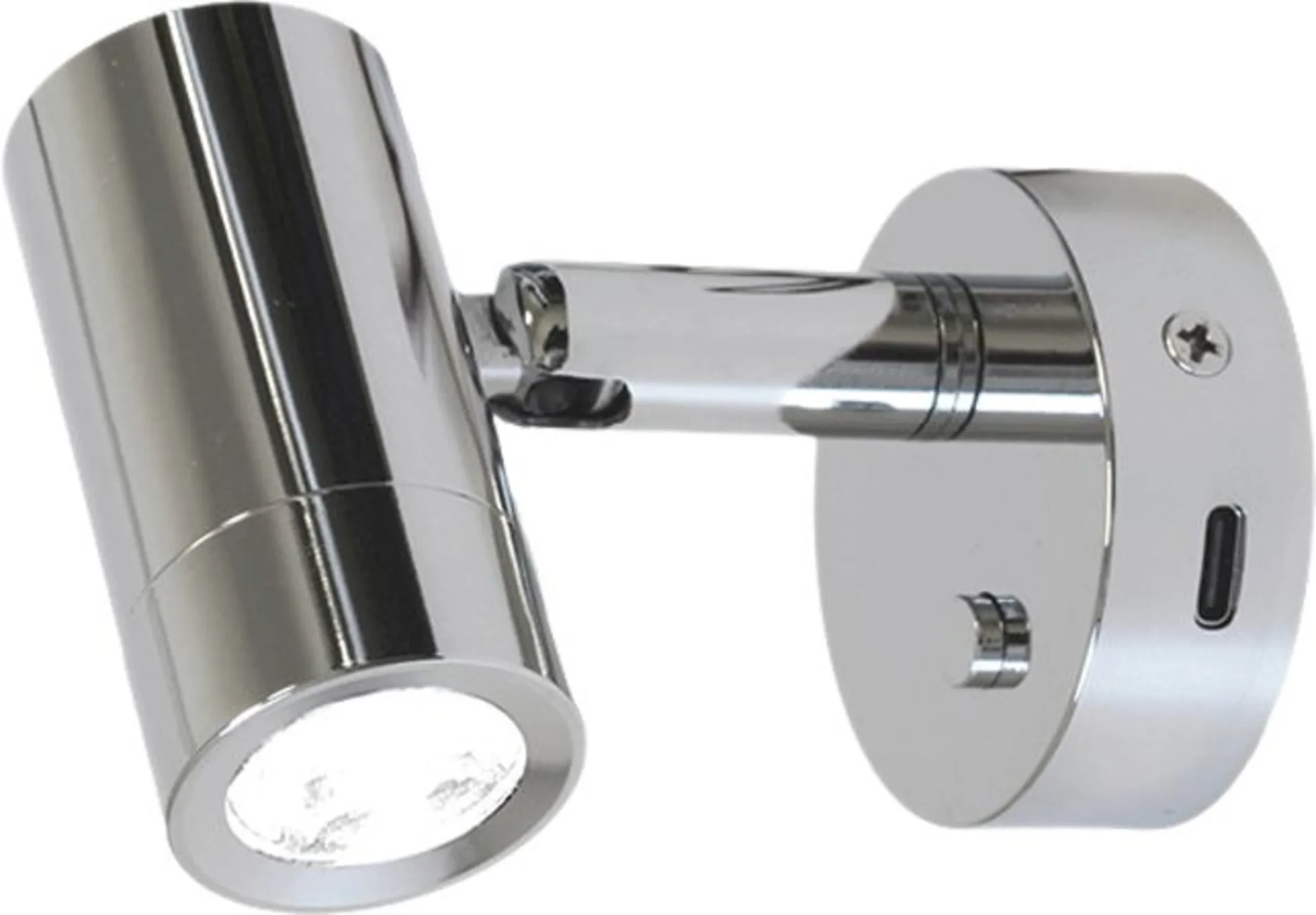 Frilight Aufbauspot Mini Tube D4 mit USB-C Ladeanschluss verchromt