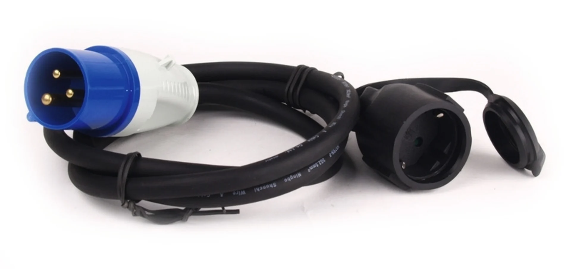 CEE-Adapterkabel/Schuko-Gummikupplung - 3 x 2,5 qmm - 1,5 m lang CEE-Adapterkabel/Schuko-Gummikupplung - 3 x 2,5 qmm - 1,5 m lang