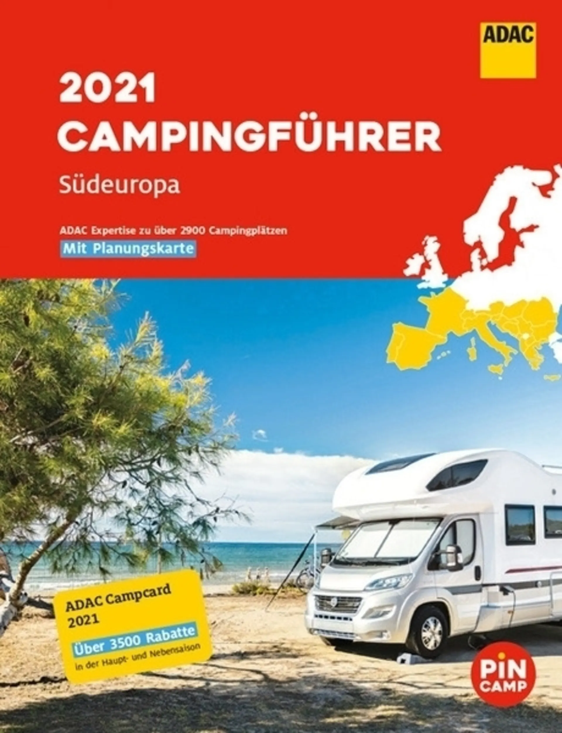 Guide de camping ADAC Europe du Sud 2021 avec Campcard