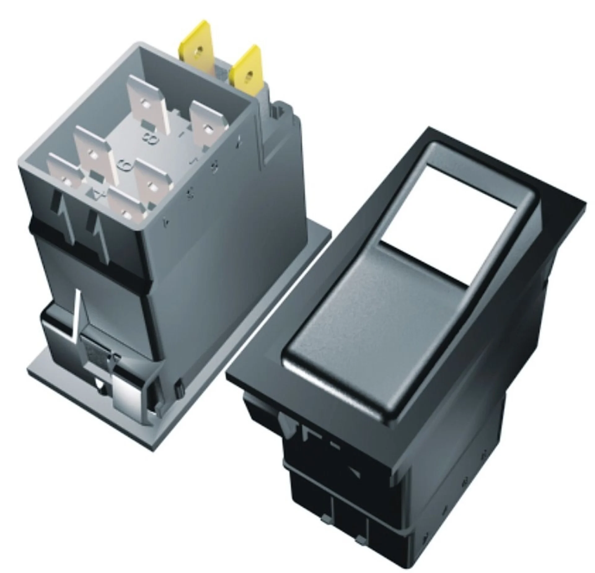 Schalter ohne Symboleinsatz 44x22mm / 2x 0 < 1 / Bel. 24V (B)