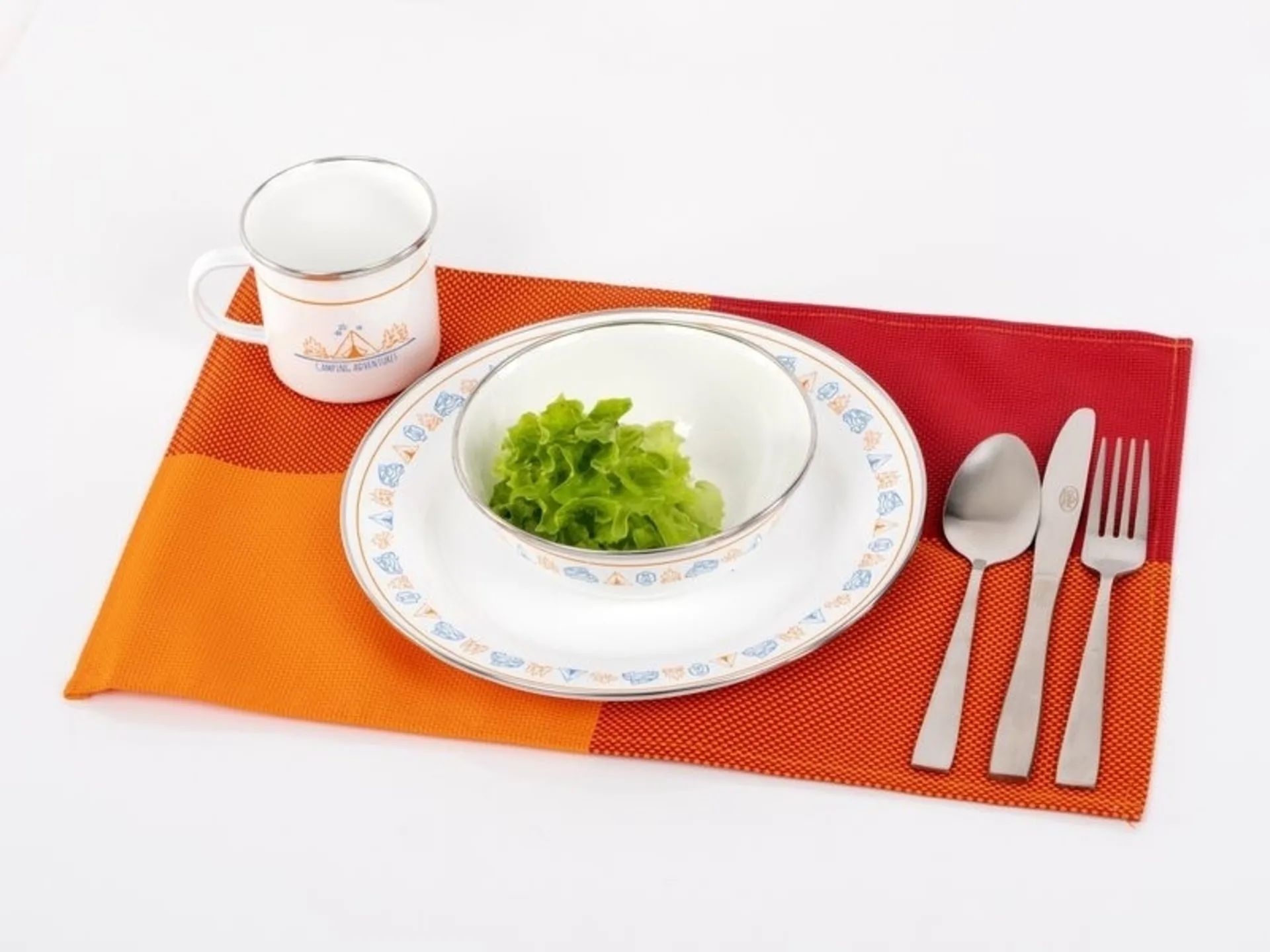 Set de table en PVC Camp4 30x45 cm - set de 2 sets de table, orange