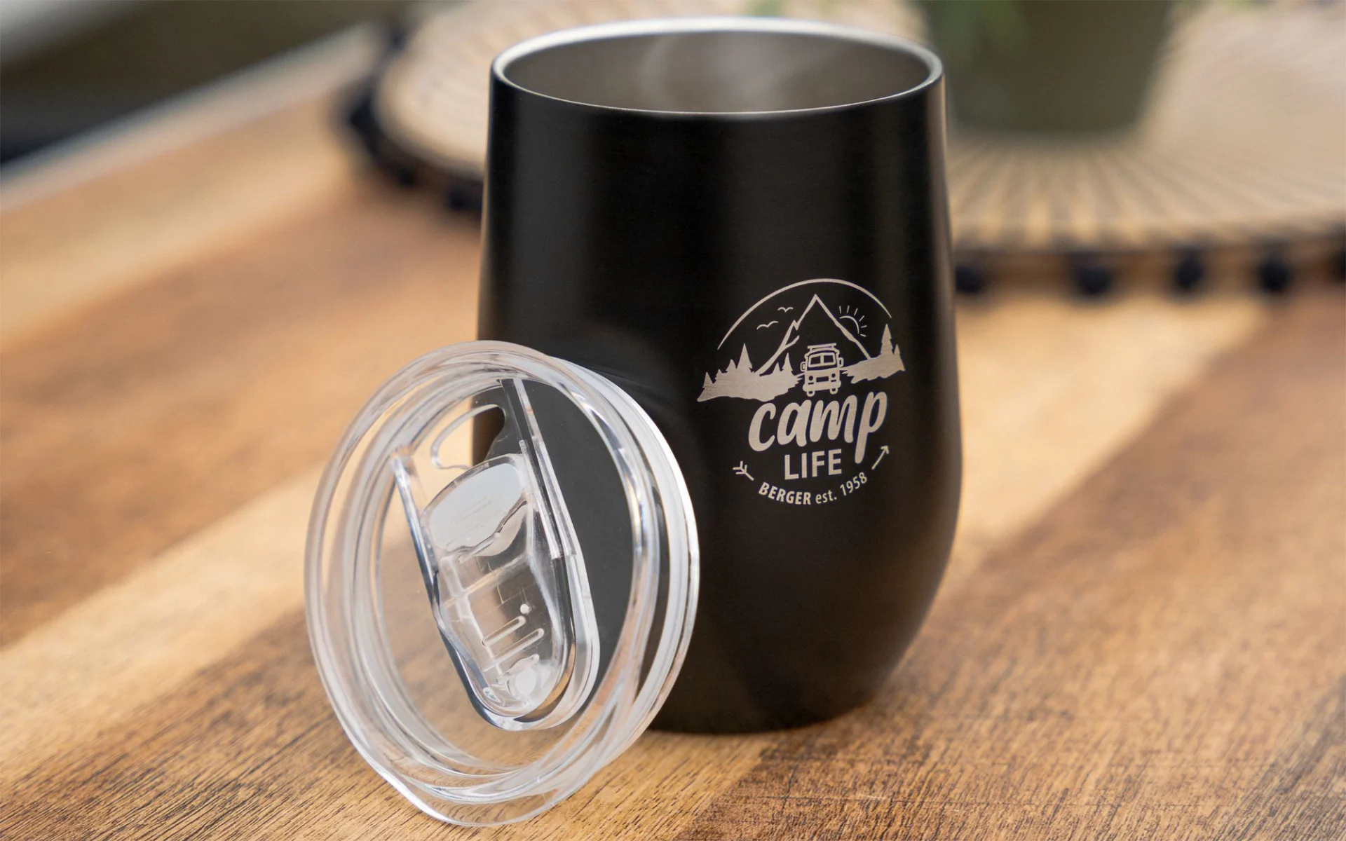 Camplife Thermo-Trinkbecher mit Deckel 360 ml schwarz
