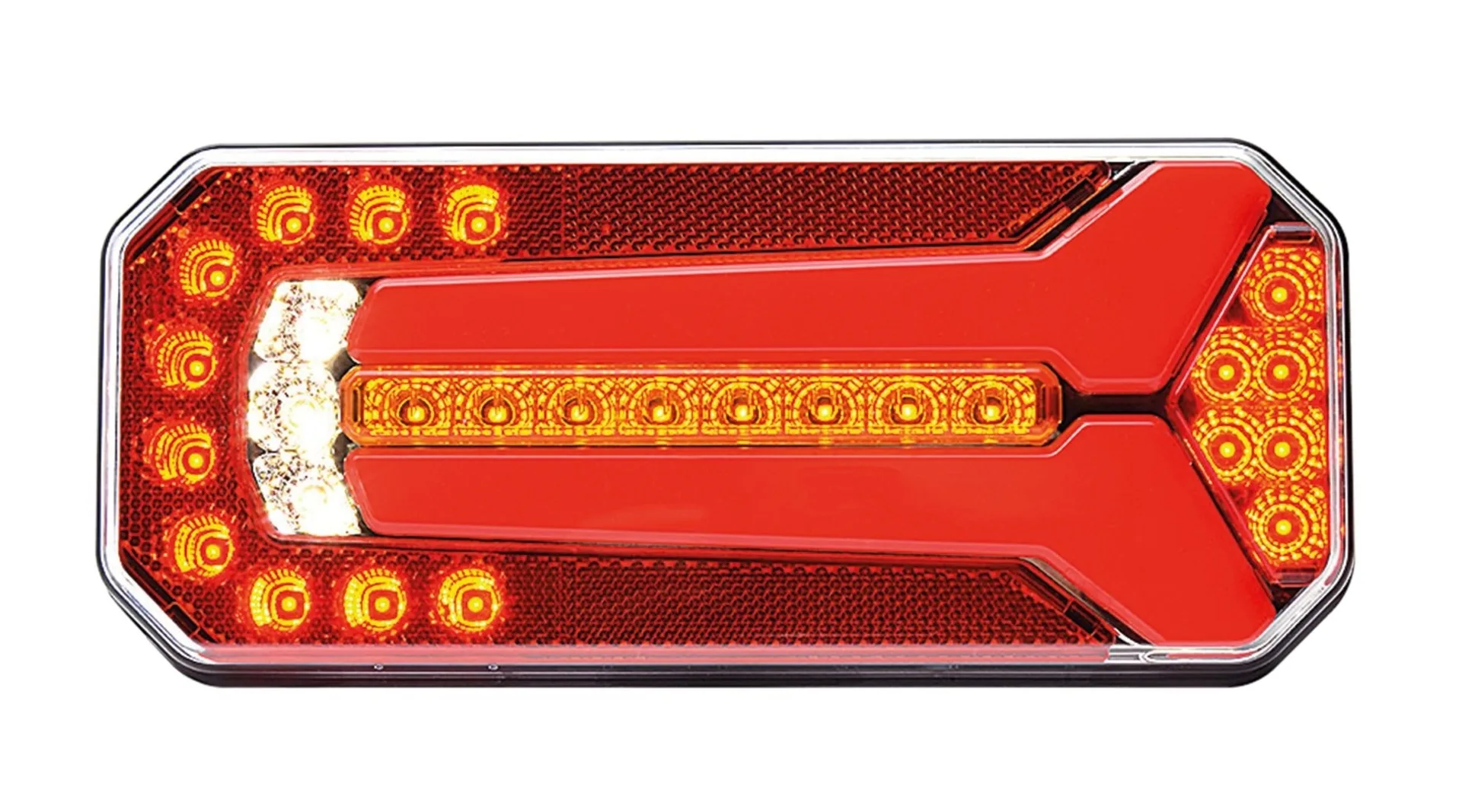 WAS - LED-Schlussleuchte 12/24 V L+R 236 x 104 mm, IP68, dynam. Blinklicht, NSL, RFL