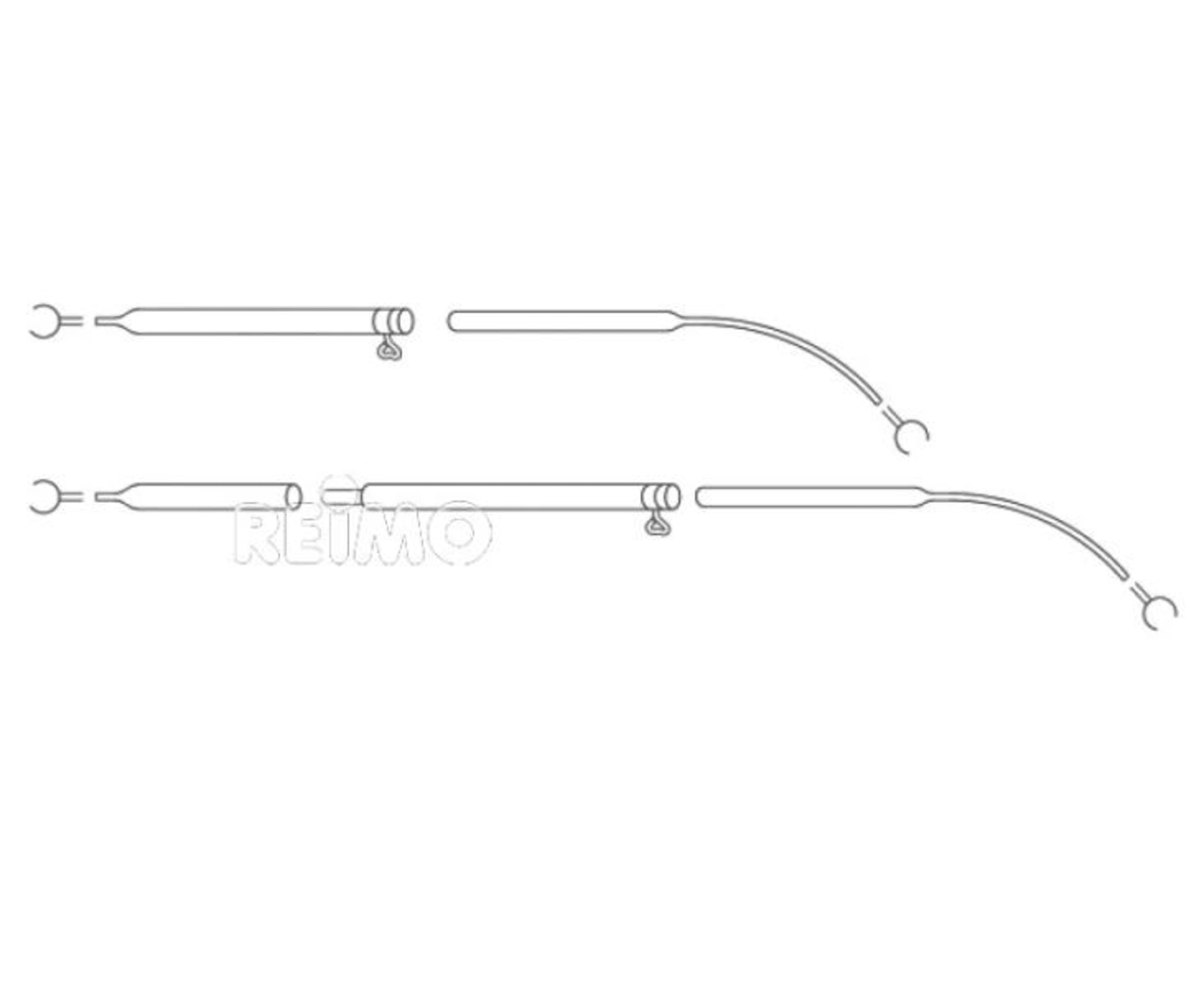 Barre de tension en acier pour les supports de toit, 110-160cm, en 2 parties avec colliers de serrage Barre de tension en acier pour les supports de toit, 110-160cm, en 2 parties avec colliers de serrage