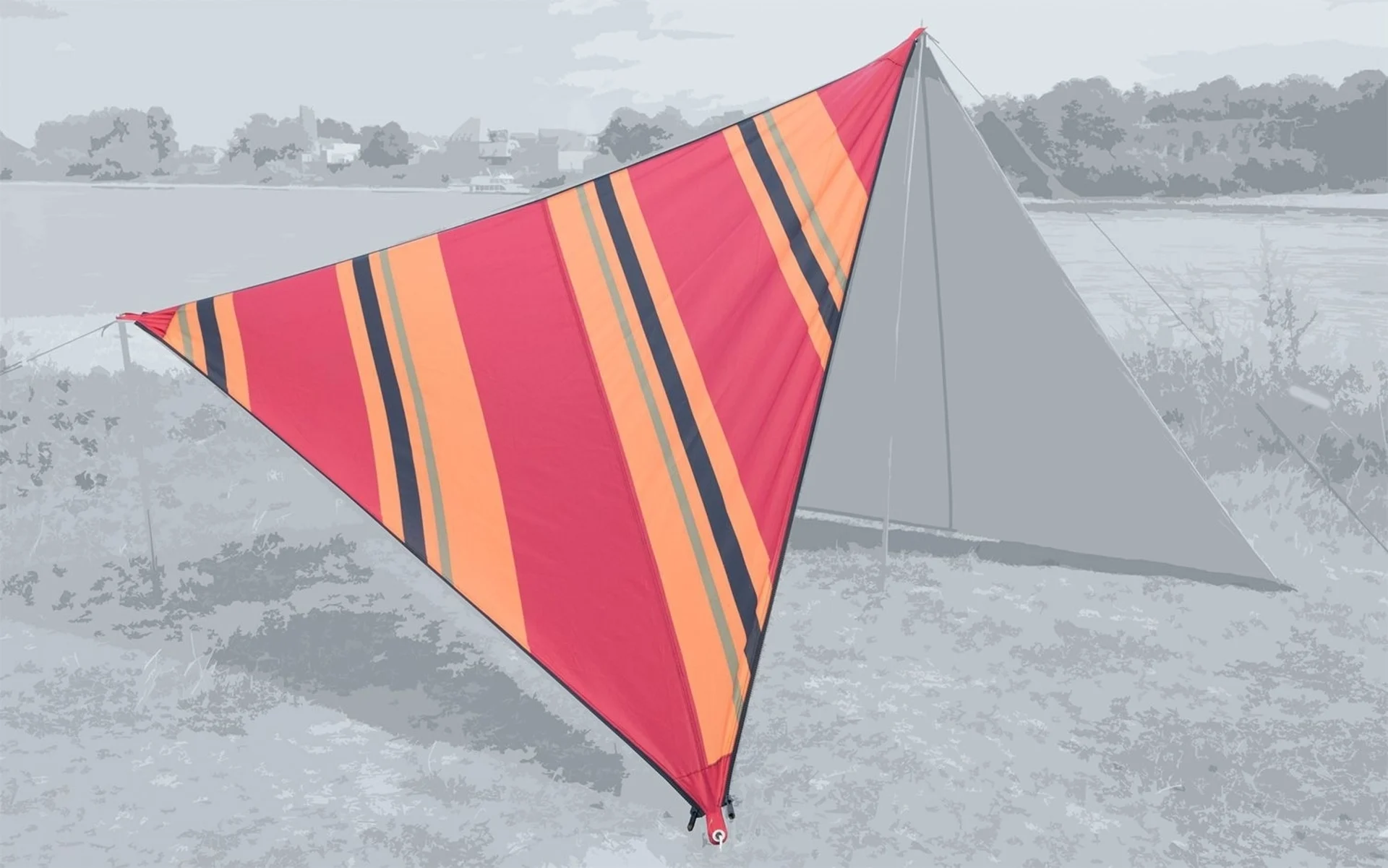 Bent Canvas Allover Set Tarp Oriental stripe cherr