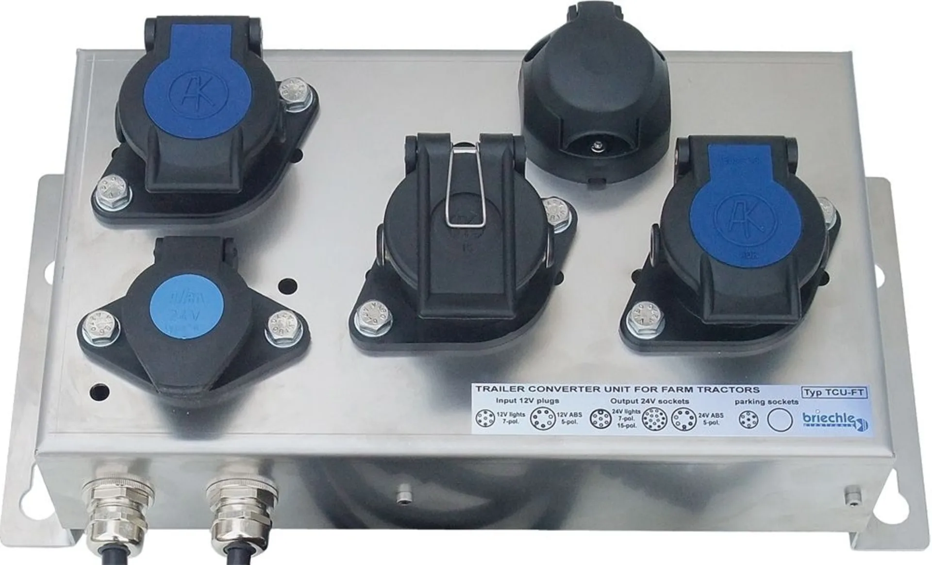 Briechle - Spannungsverdoppler-Einheit mit Stecker/Dosen 12->24 V 412 x 196 x 100 mm, für ABS/EBS und Beleuchtung 15-pol / Euro-N