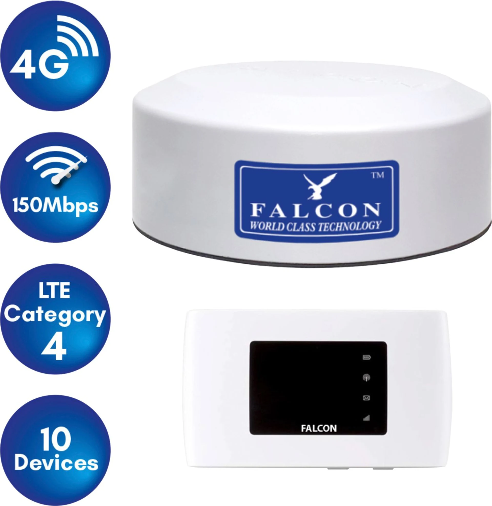 Falcon EVO 4G LTE Internet Dachantenne inkl. mobilen tragbaren WLAN-Router 150 Mbit