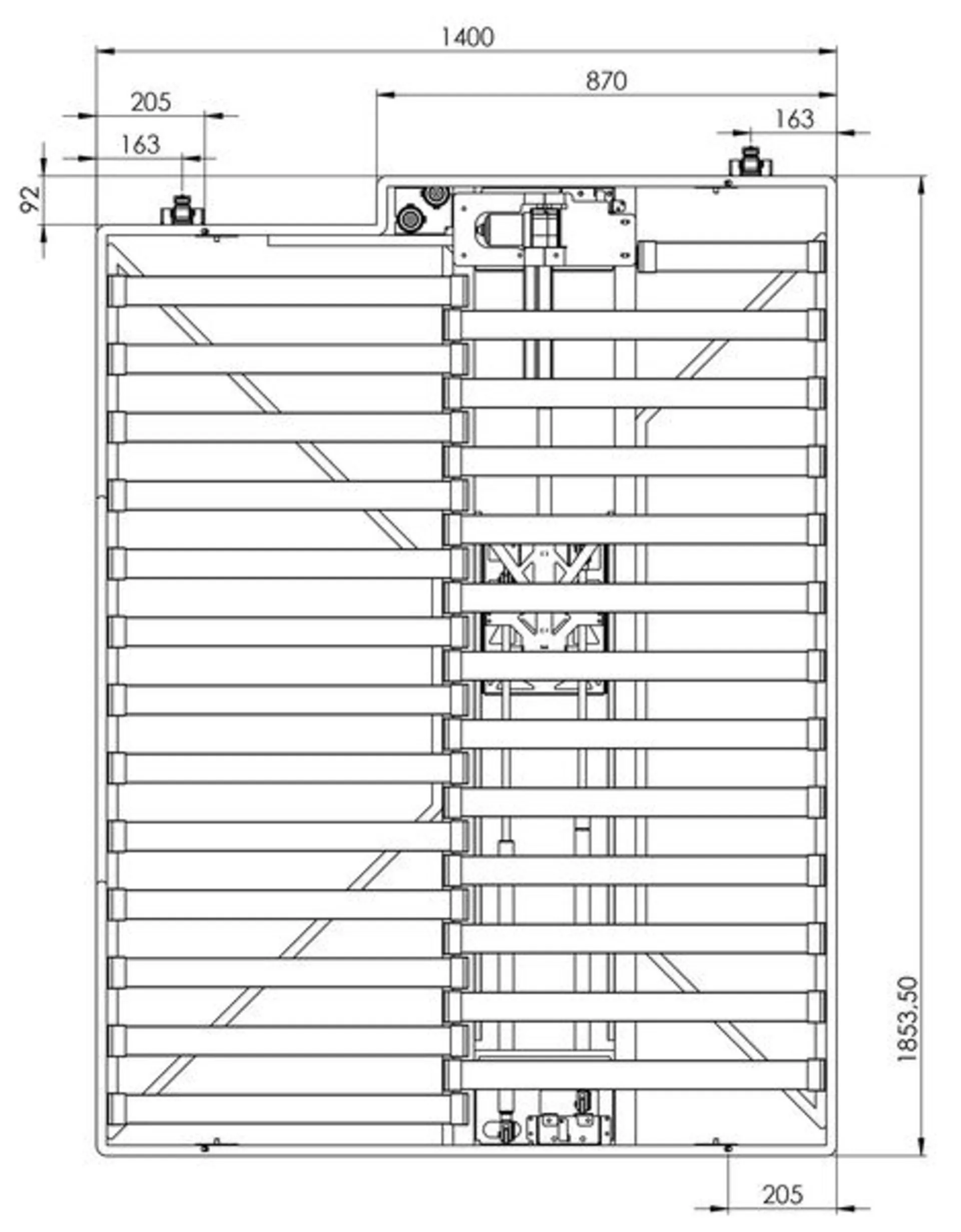 Elektrisches Hubbett für Vans und Reisemobile - 1853/1761 x 1400 mm