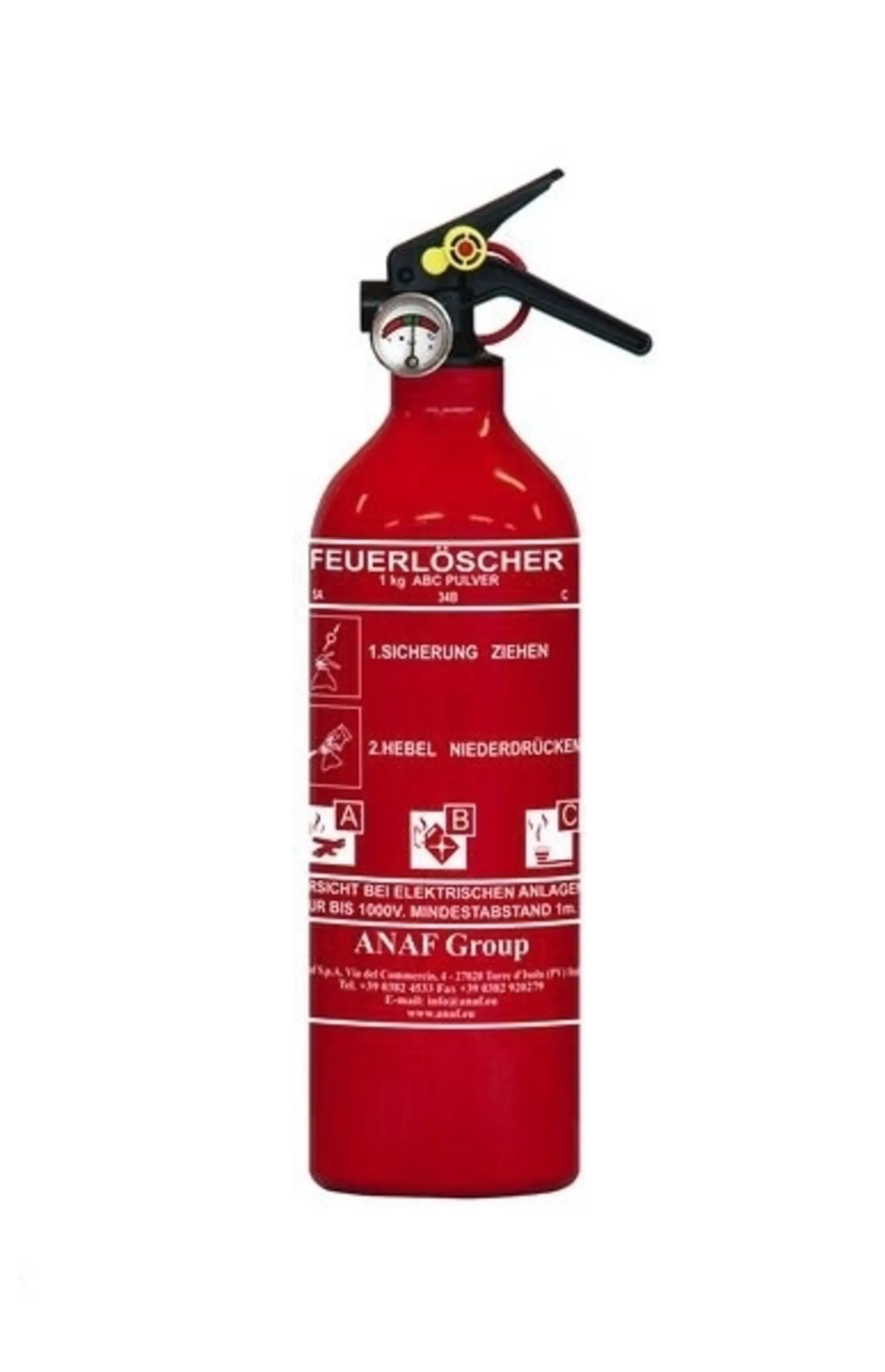 Feuerlöscher 1kg mit Druckanzeige für Auto, Reisemobil, Wohnmobil und Wohnwagen