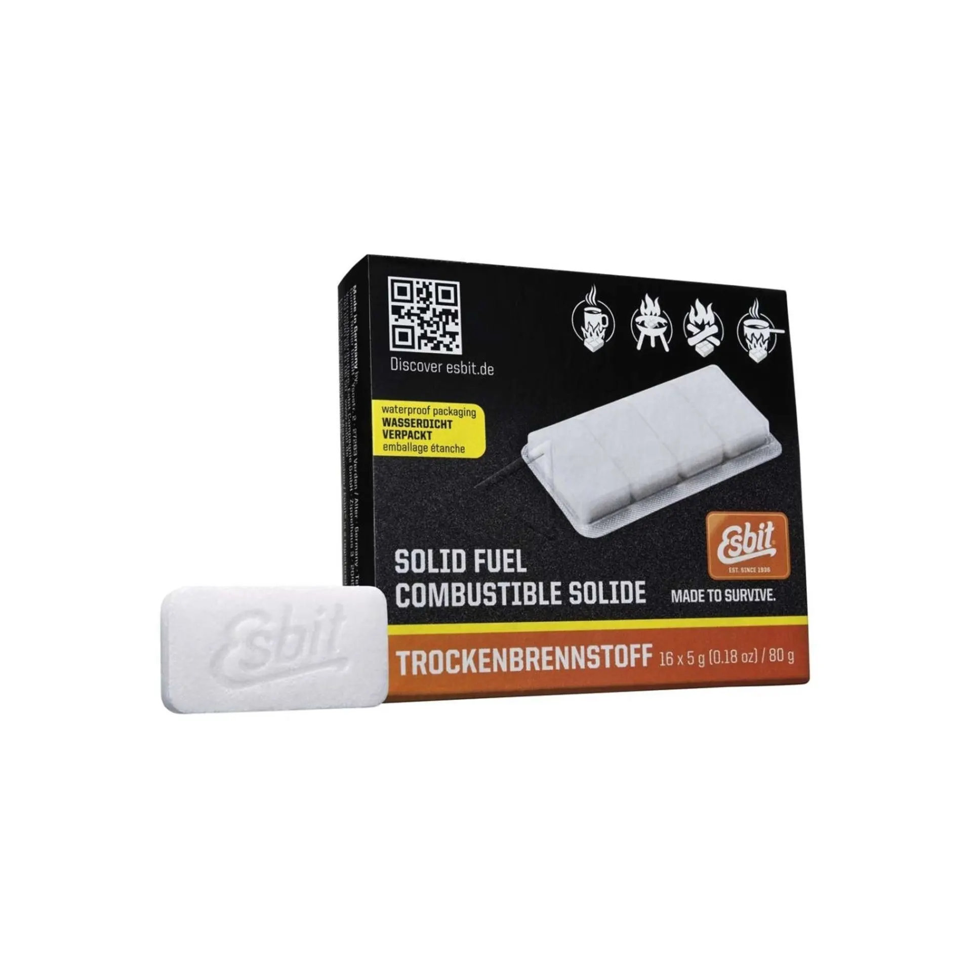 Esbit Trockenbrennstofftabletten 16 x 5 g für Taschenkocher