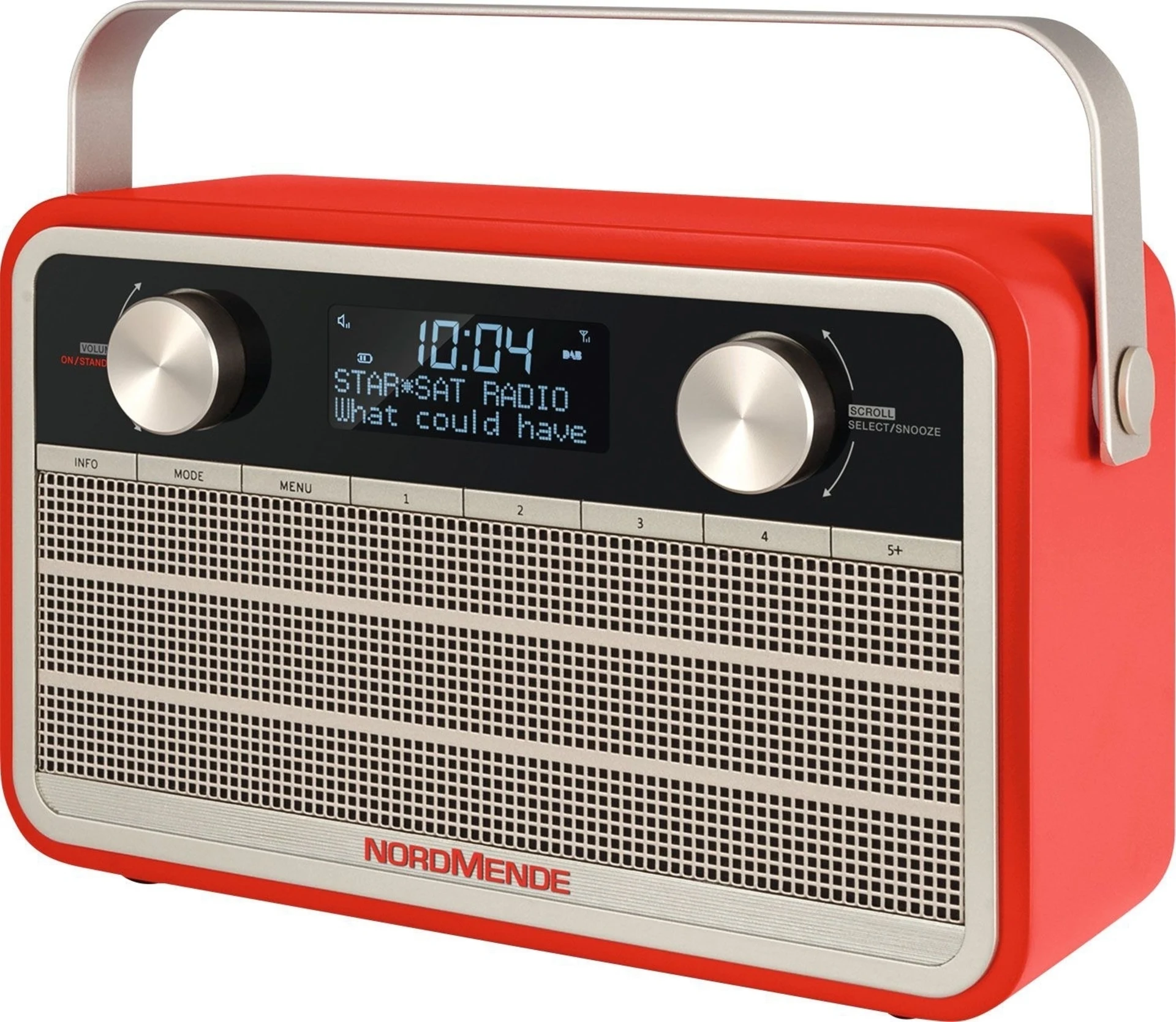 TechniSat Nordmende DAB+ Transita 120 Digitalradio im Retrolook mit 24-Stunden-Akku Rot