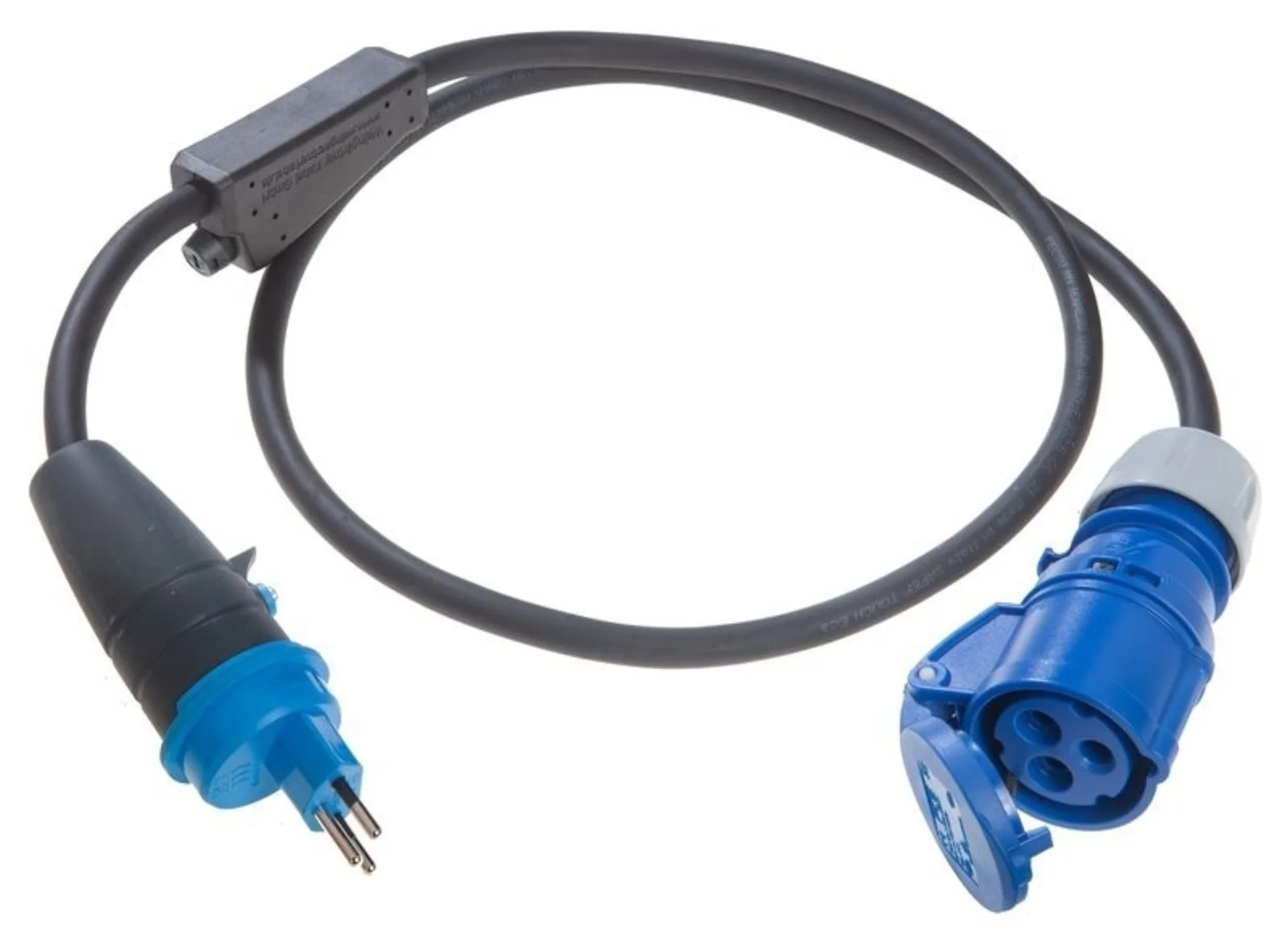 CEE Adapterleitung Schweiz mit CH Stecker und CEE Kupplung, 1.5 m Länge und 10A Sicherung