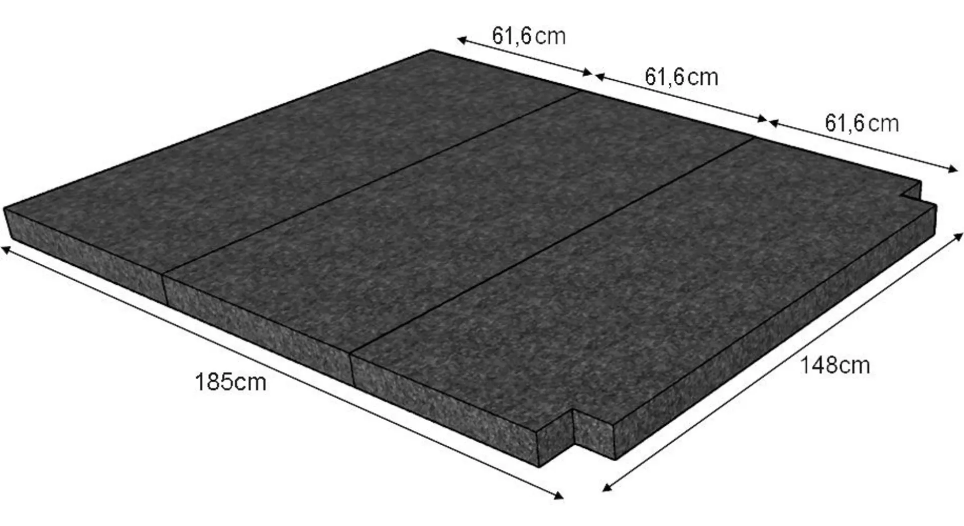 K`Foam Faltmatratze für Hinterraum VW T5 / T6 / T6.1 Multivan, Caravelle und California Beach