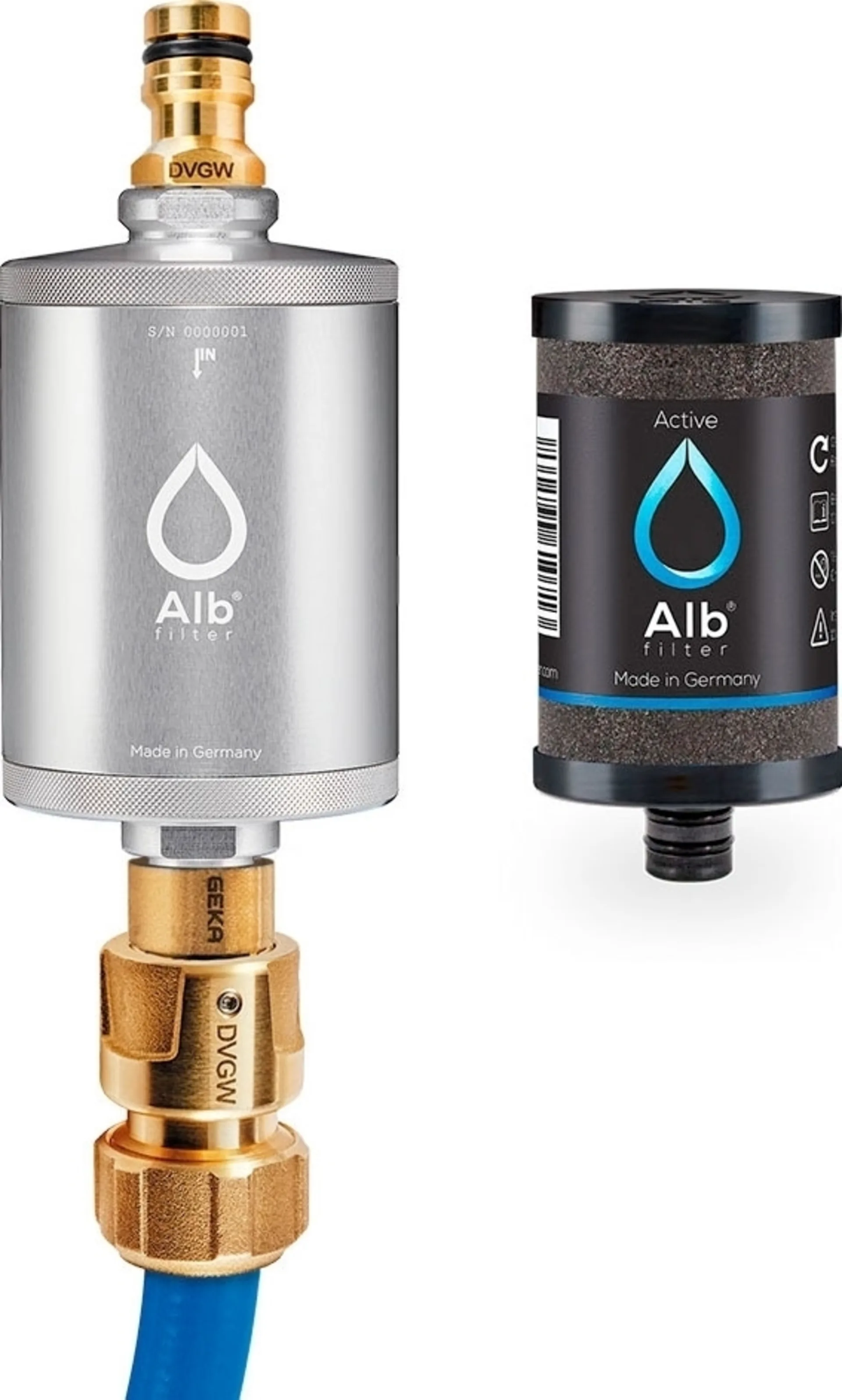 Filtre à eau potable Alb Filter MOBIL Active - Avec raccord GEKA - Argent