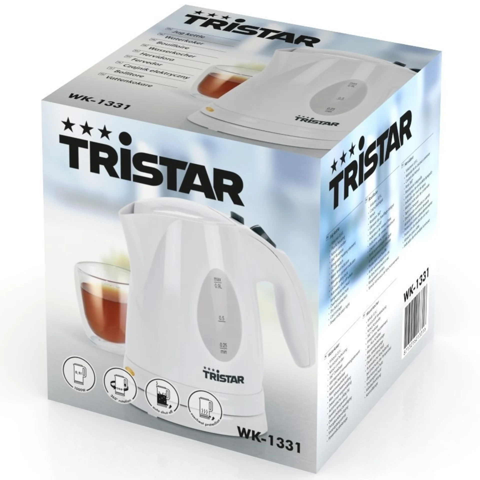 Wasserkocher 0,9 l 1000 Watt/230 Volt