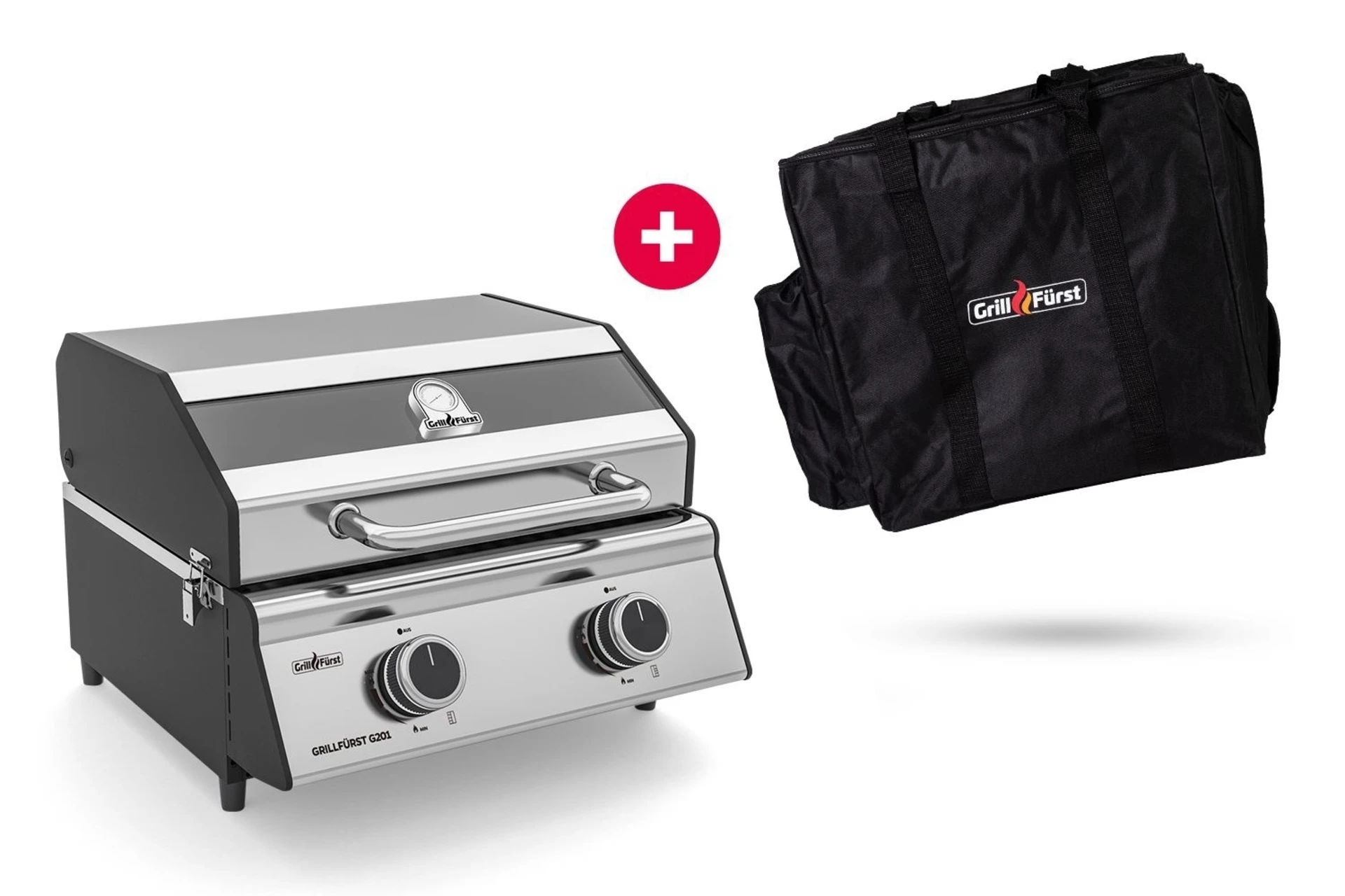 Grillfürst G201E tragbarer Edelstahl-Gasgrill inkl. Tragetasche