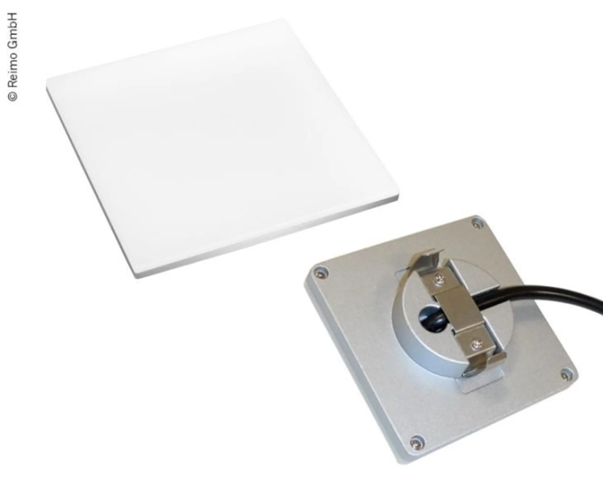 Flache LED-Panelleuchte mit Touch-Schalter und Dimmer, 60x60mm, weiss, 12V/1.8W, 3000K, 120 Lumen