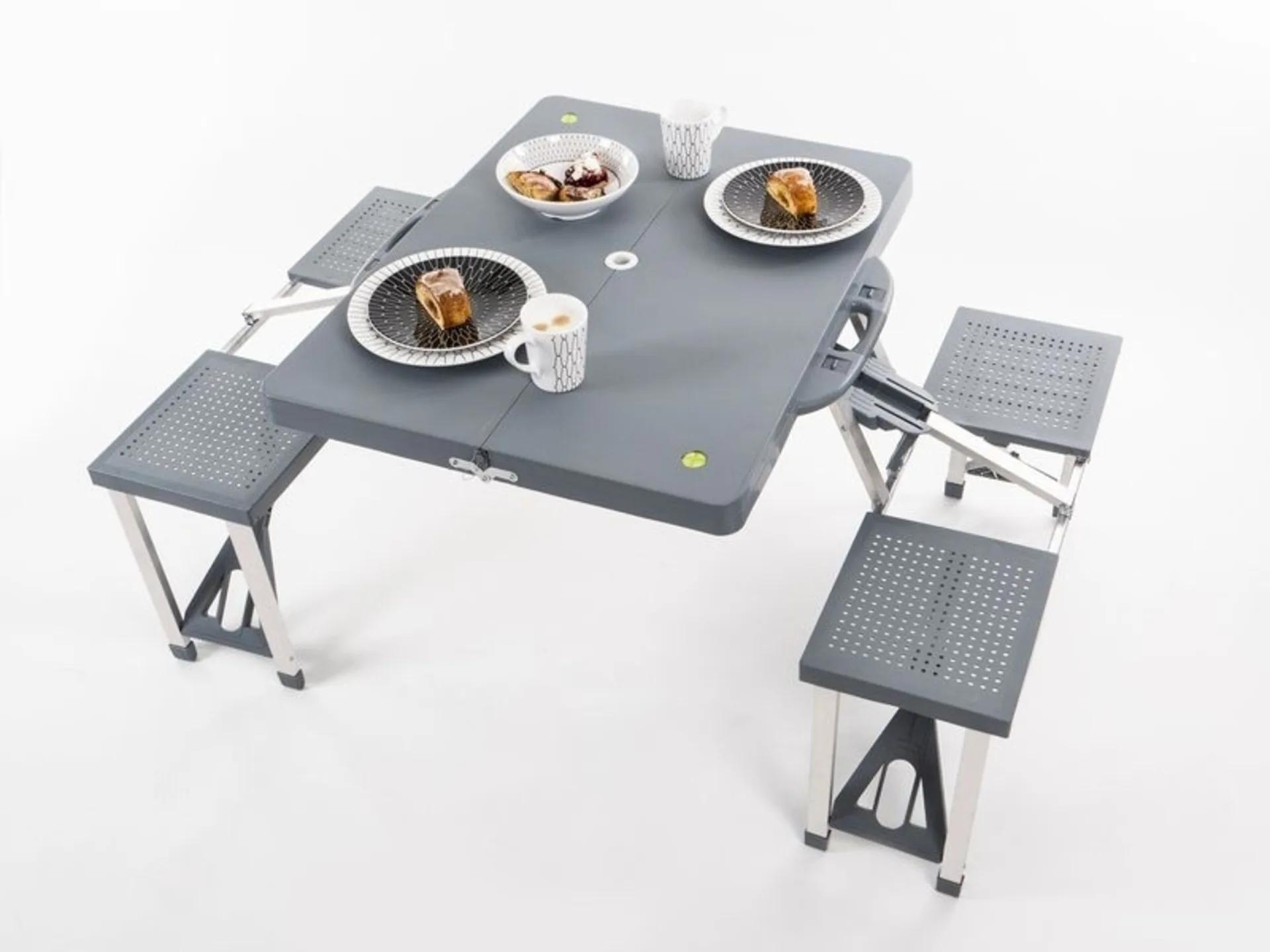 Ensemble de tables de pique-nique pour 4 personnes - 85 x 65cm dépliable - mallette incluse