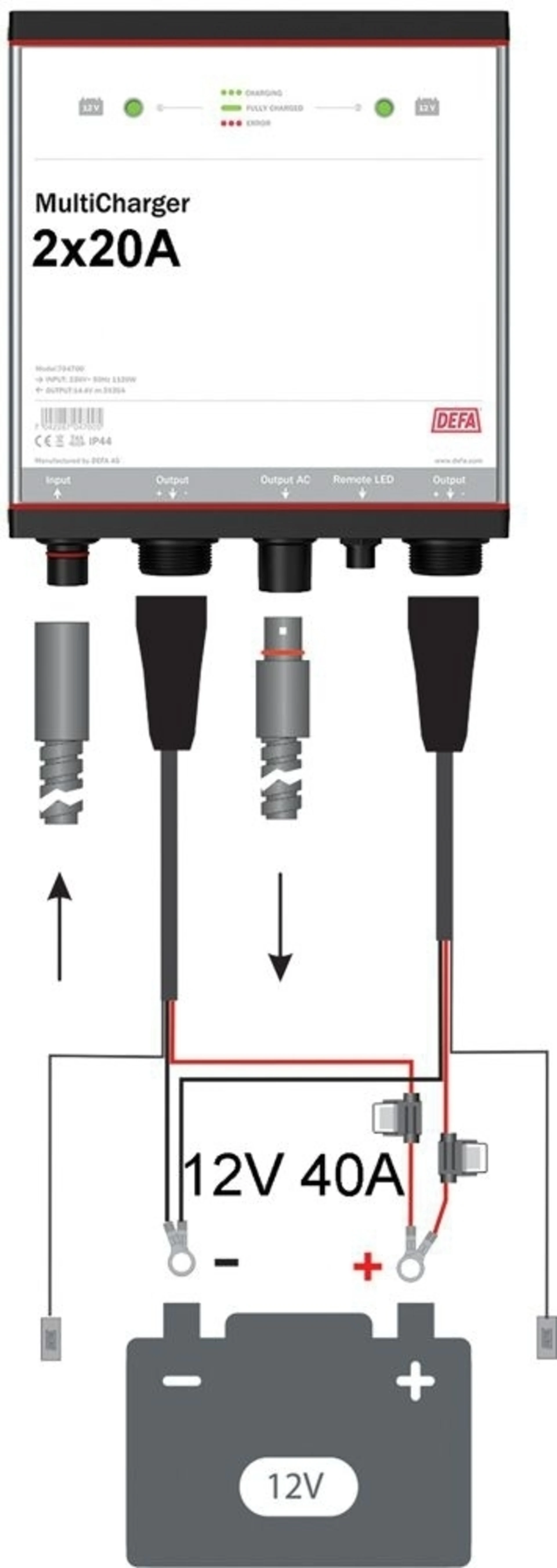 DEFA - Chargeur de batterie 2x 12V 20A (24V)