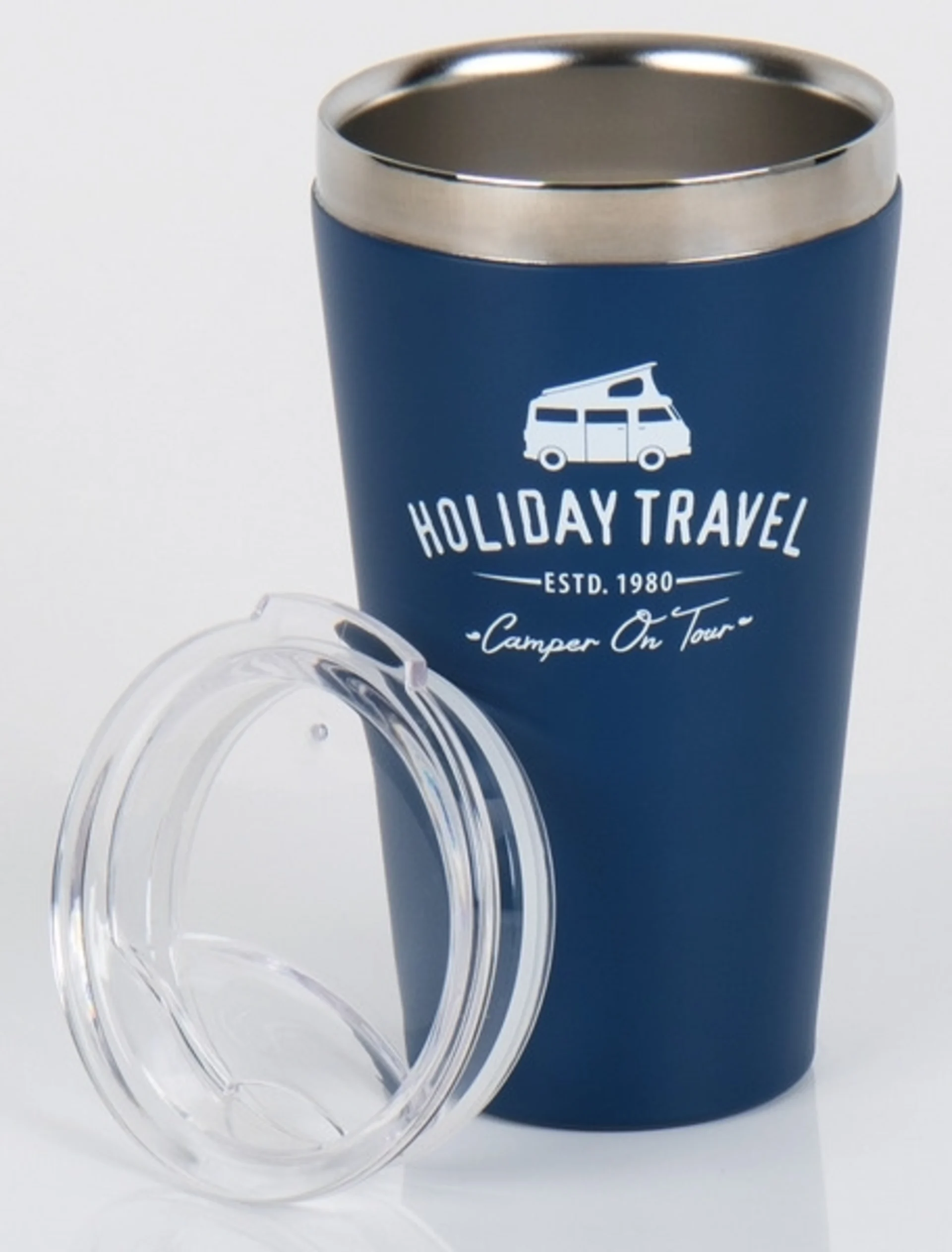 HOLIDAY TRAVEL Vacuumbecher mit Deckel, Edelstahl, 450ml, blau