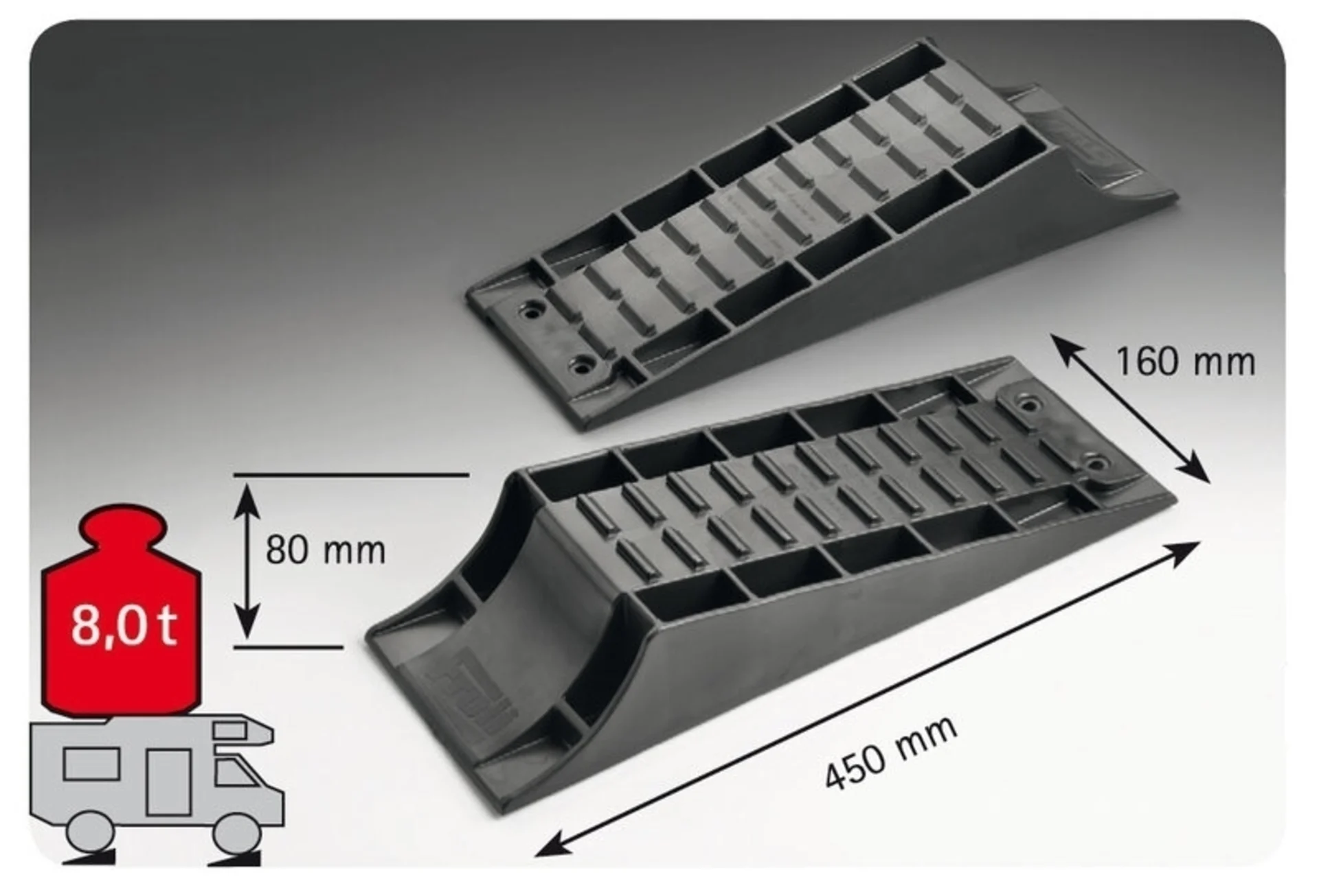 Standardkeil - Stufenlos - Schwarz - 2er Set