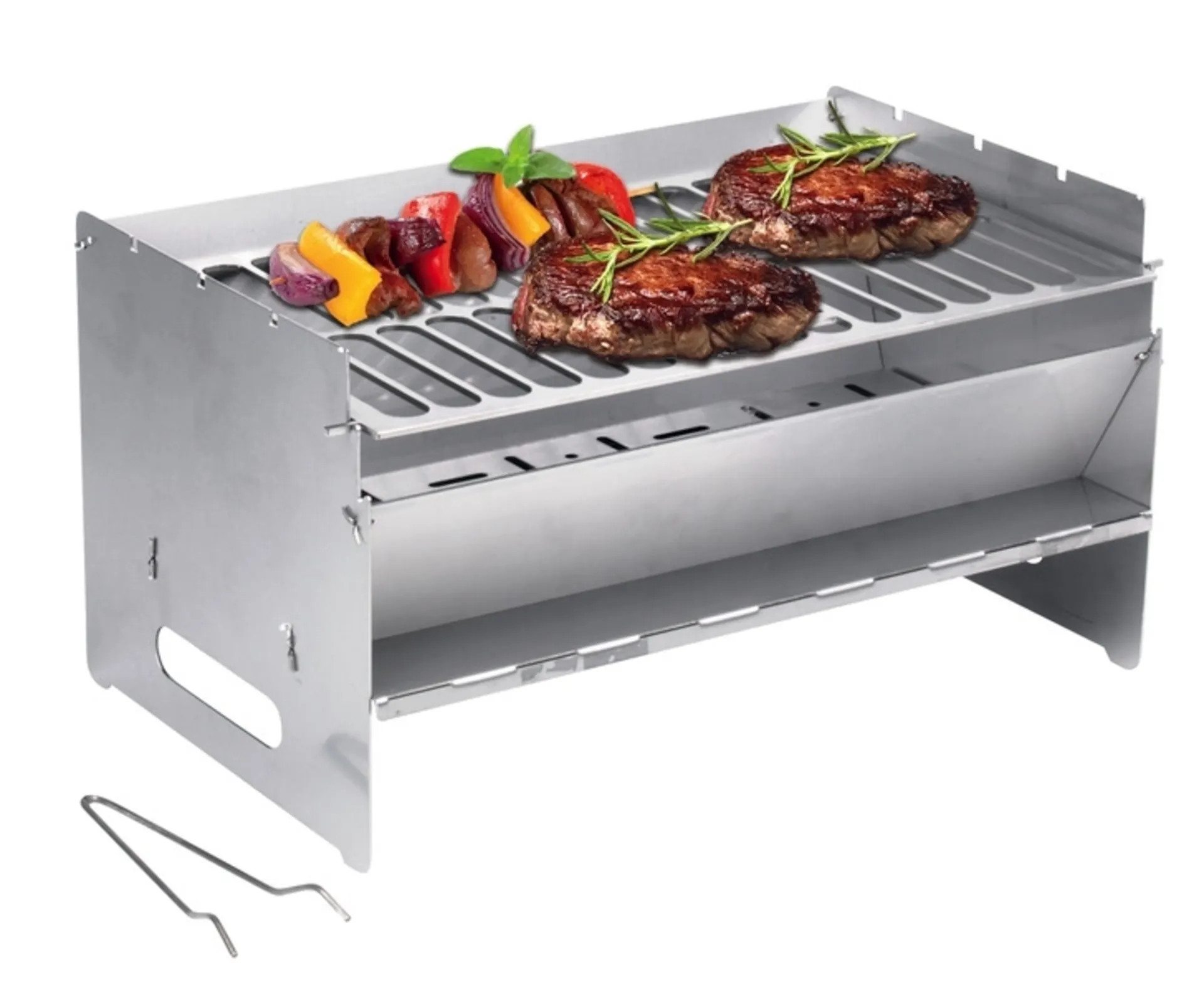 Barbecue pliable en acier inoxydable pour les véhicules à quatre roues motrices et les campeurs