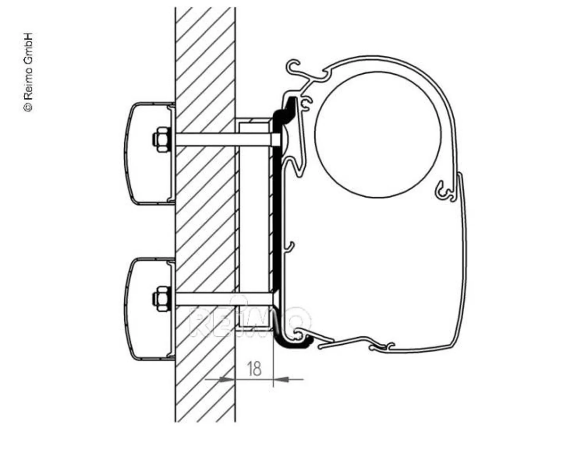 Omnistor-Markisenadapter für Dethleffs Globebus 3,