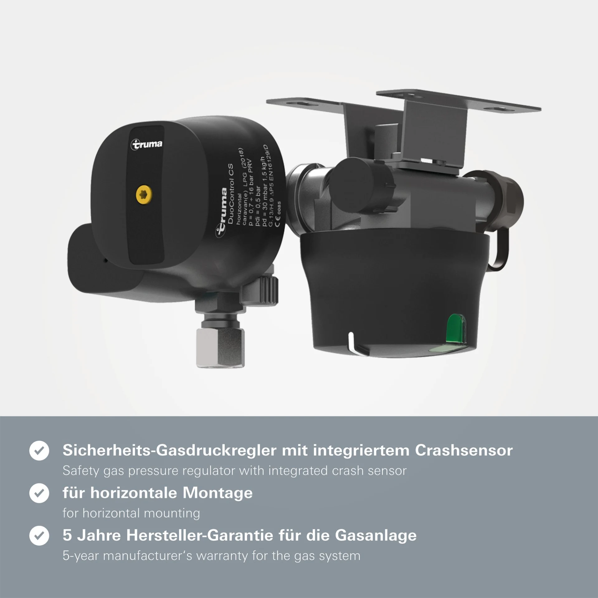 Truma DuoControl CS Gasdruckregler für den Zweiflaschen-Betrieb Horizontal