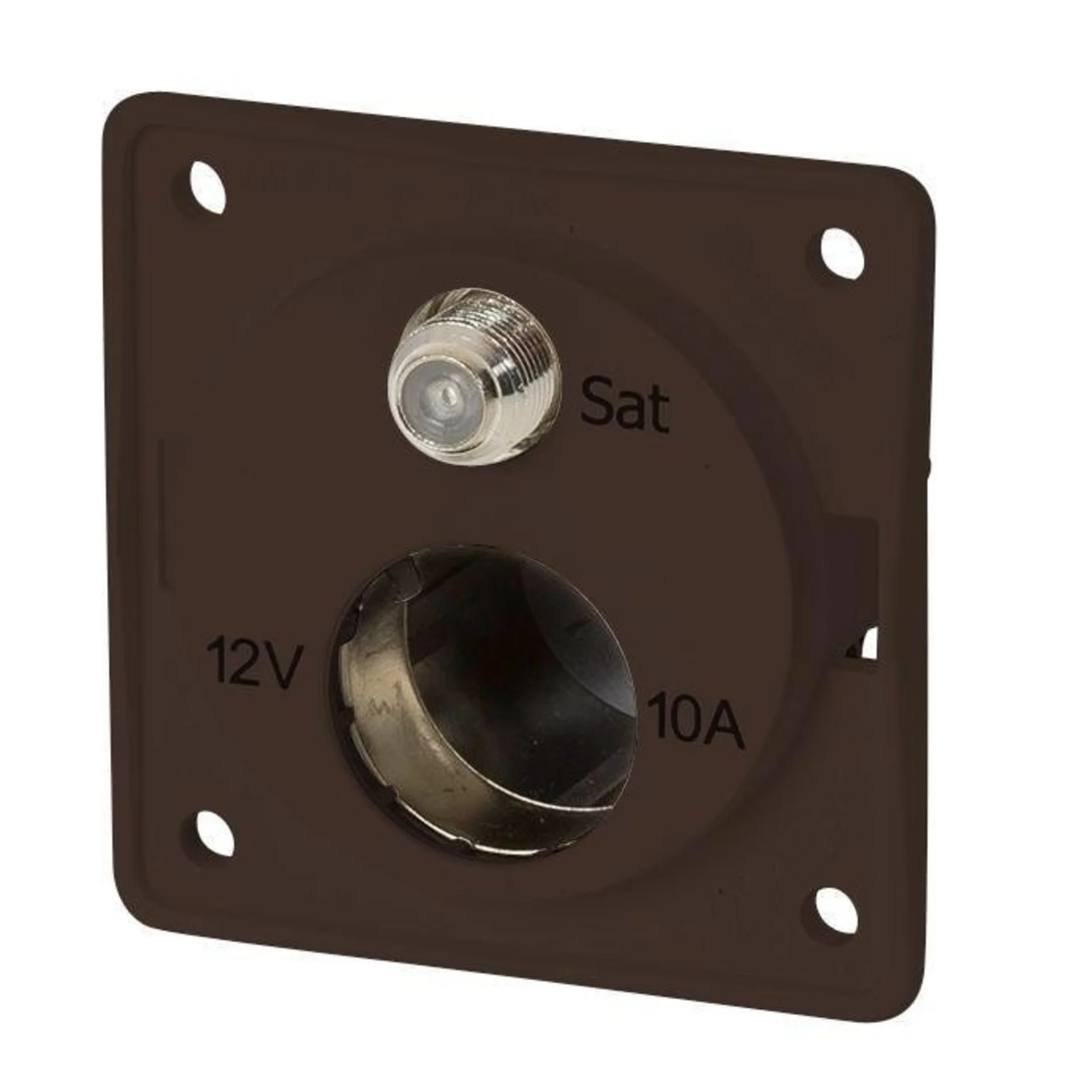 Kombisteckdose 12V+ SAT braun