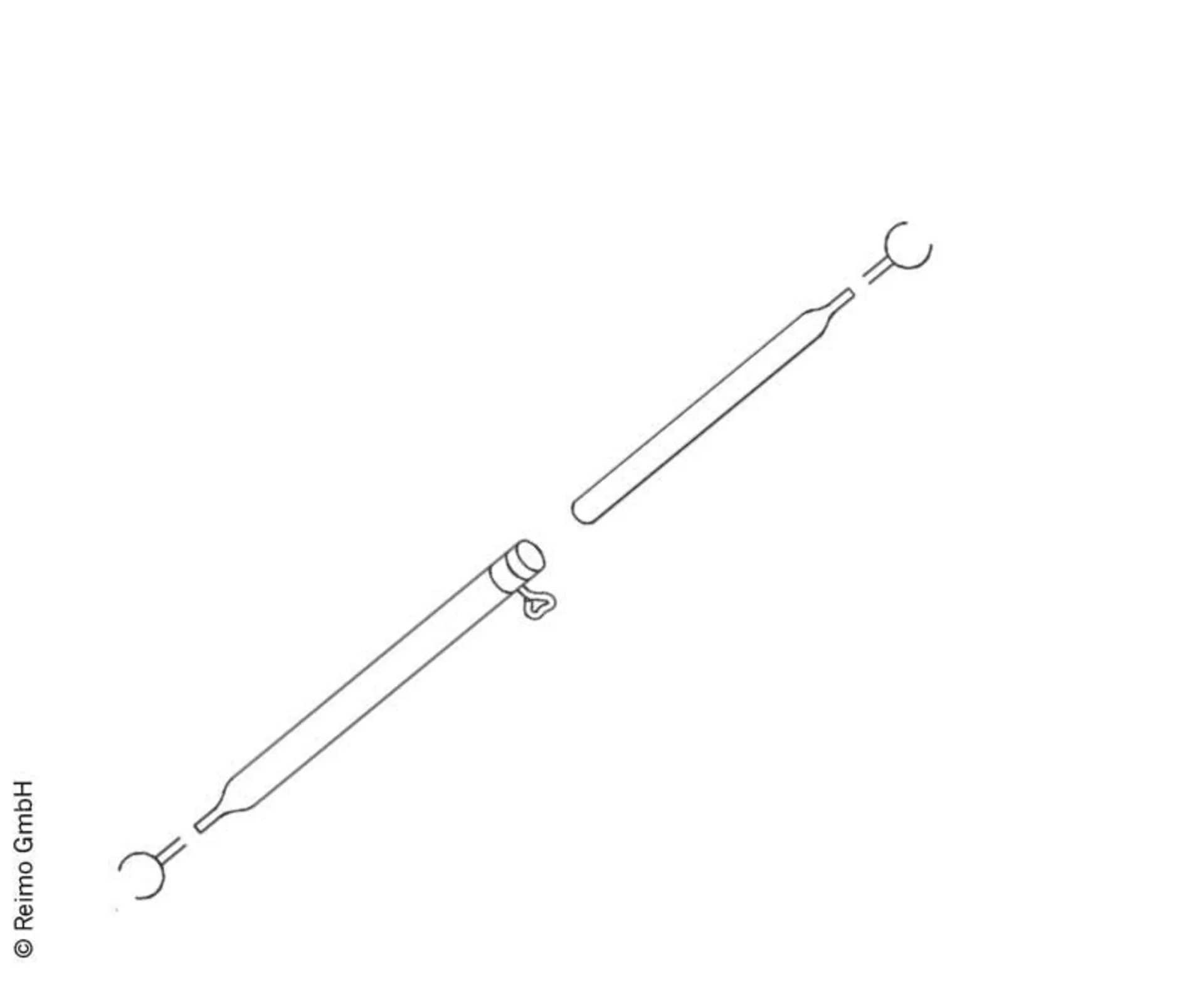 Spannstange aus Stahl 0.5-0.8m, 2-teilig, Ø22x1.0mm/Ø19x1.0mm