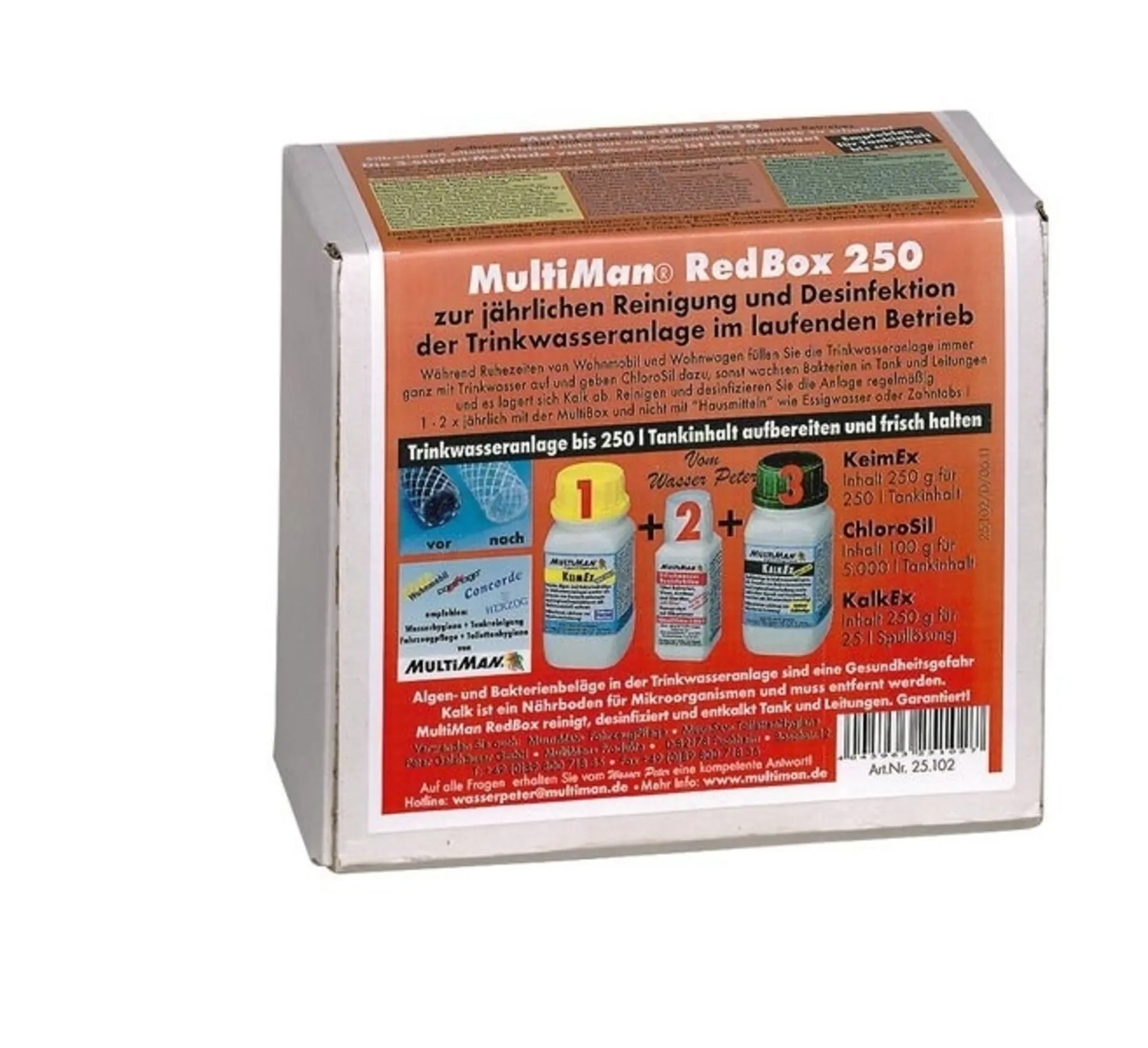 Boîte de traitement de l'eau pour l'entretien de l'installation d'eau douce - MultiMan RedBox 250