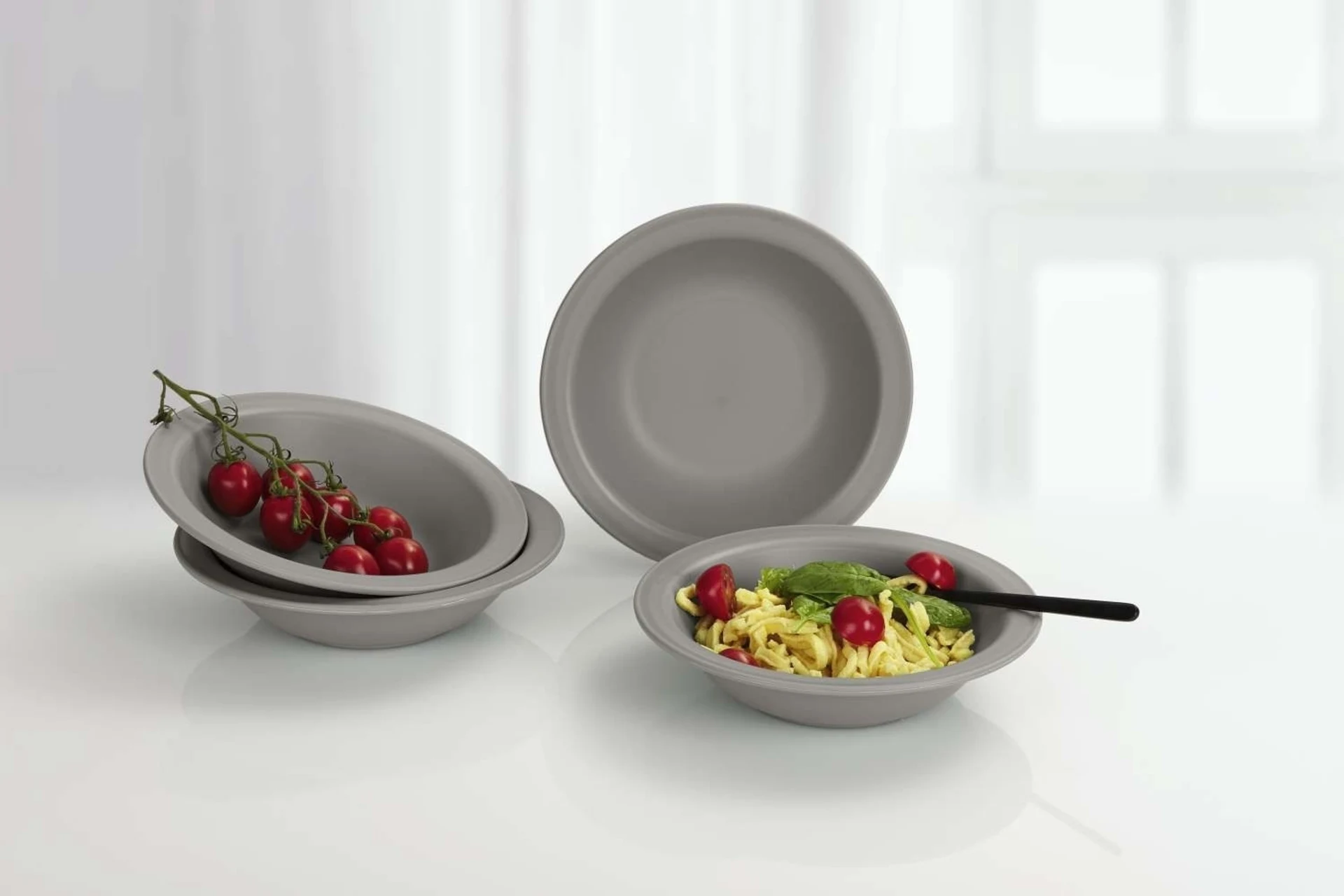Berger Kynne Assiette à soupe Set 4 pcs Gris