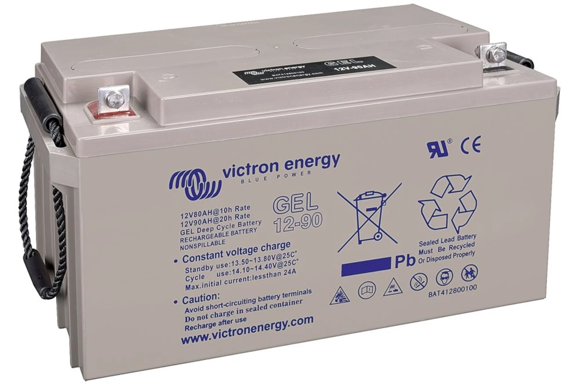 Victron - Gel-Deep-Cycle Batterie 12 V 90 Ah 350 x 167 x 183 mm, 360 CCA, 26 kg Victron - Gel-Deep-Cycle Batterie 12 V 90 Ah 350 x 167 x 183 mm, 360 CCA, 26 kg