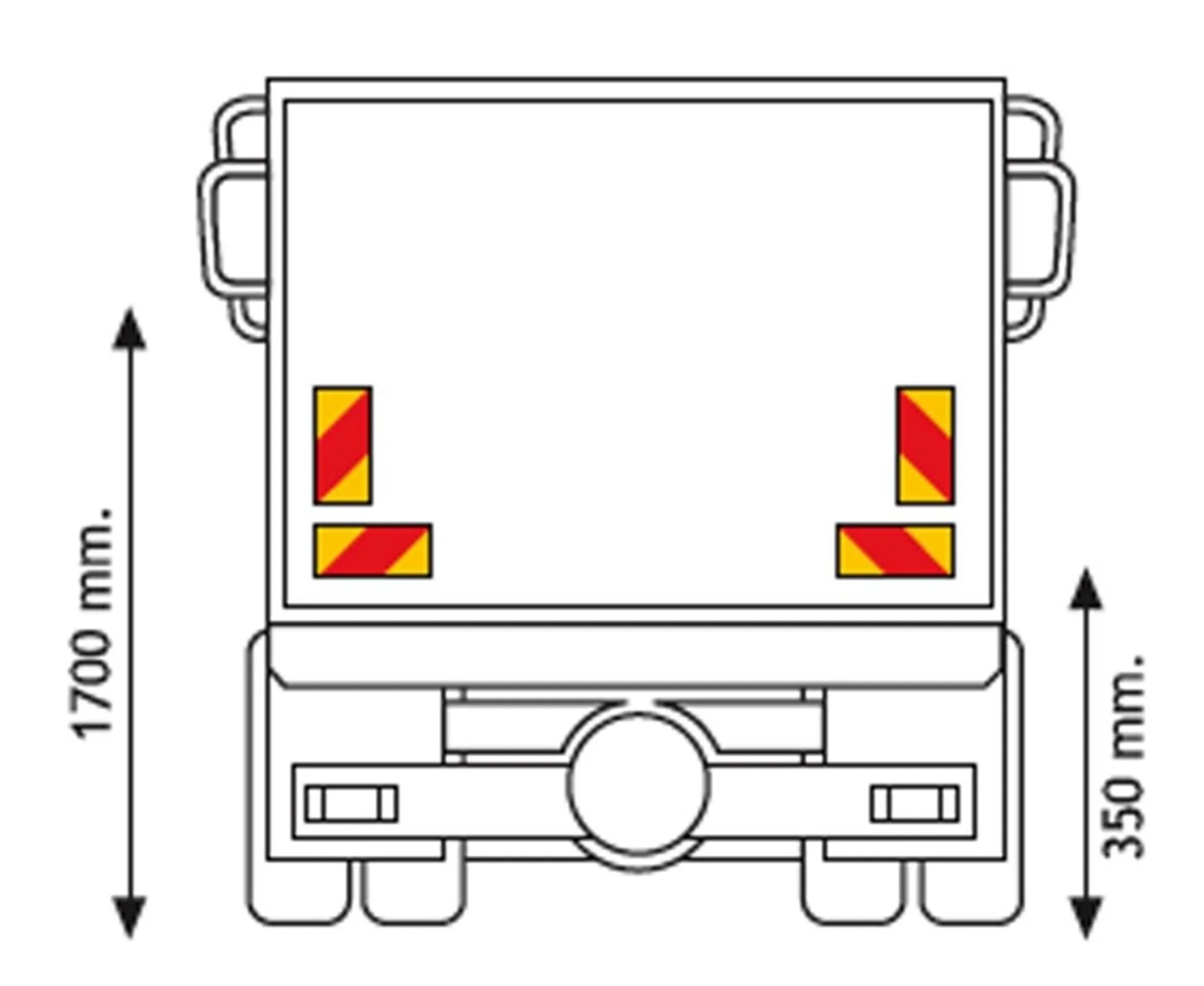 4 Folien für Zugfahrzeuge selbstkl./reflekt. 285 x 132 mm, für Zugfahrzeug homologiert ECE 70.01